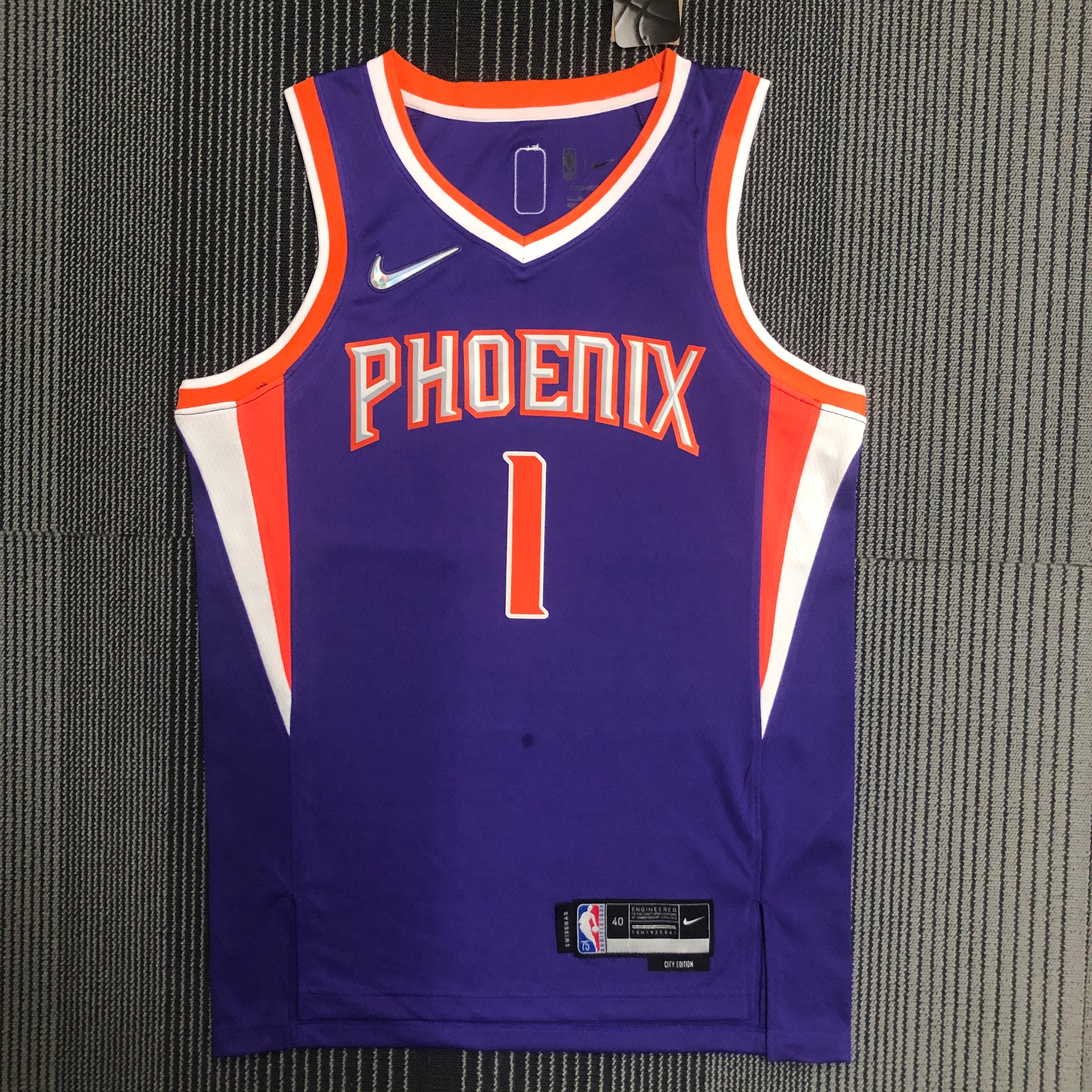 NBA Men 75 Anniversary Phoenix Suns Purple #1 BOOKER Jersey High Quality Name and Number Print - leoleo123123