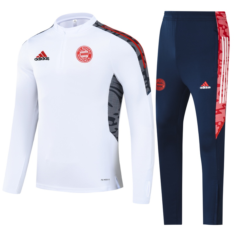 21-22 Bayern White Sweater Tracksuit Thai Quality - leoleo123123