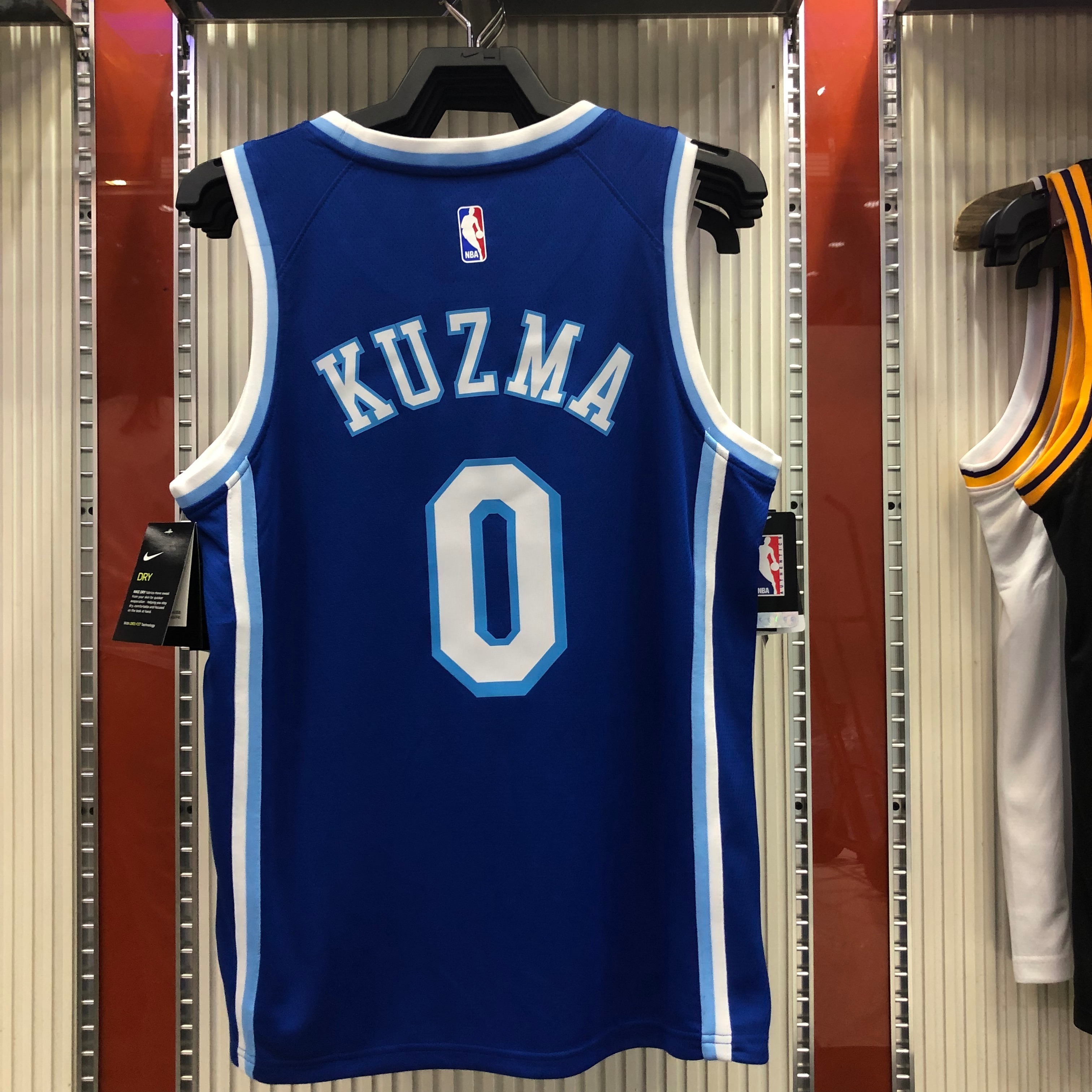 NBA Men Los Angeles Lakers Retro in Latin with Crenshaw #0 KUZMA Blue Round Neck Jersey High Quality Name and Number Print - leoleo123123