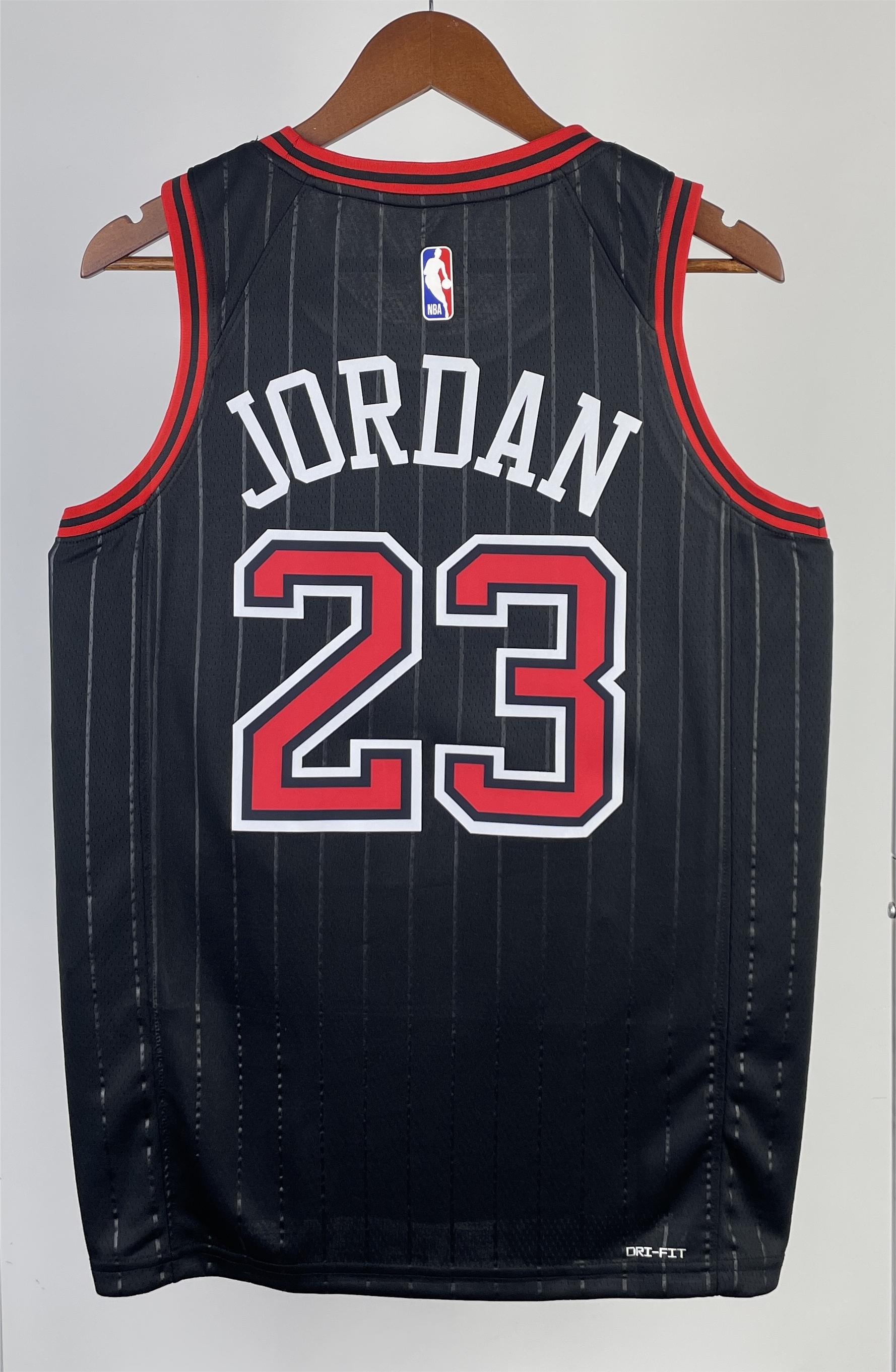 NBA Men 2023 Chicago Bulls Black with Jordan Logo #23 JORDAN Jersey High Quality Name and Number Print - leoleo123123