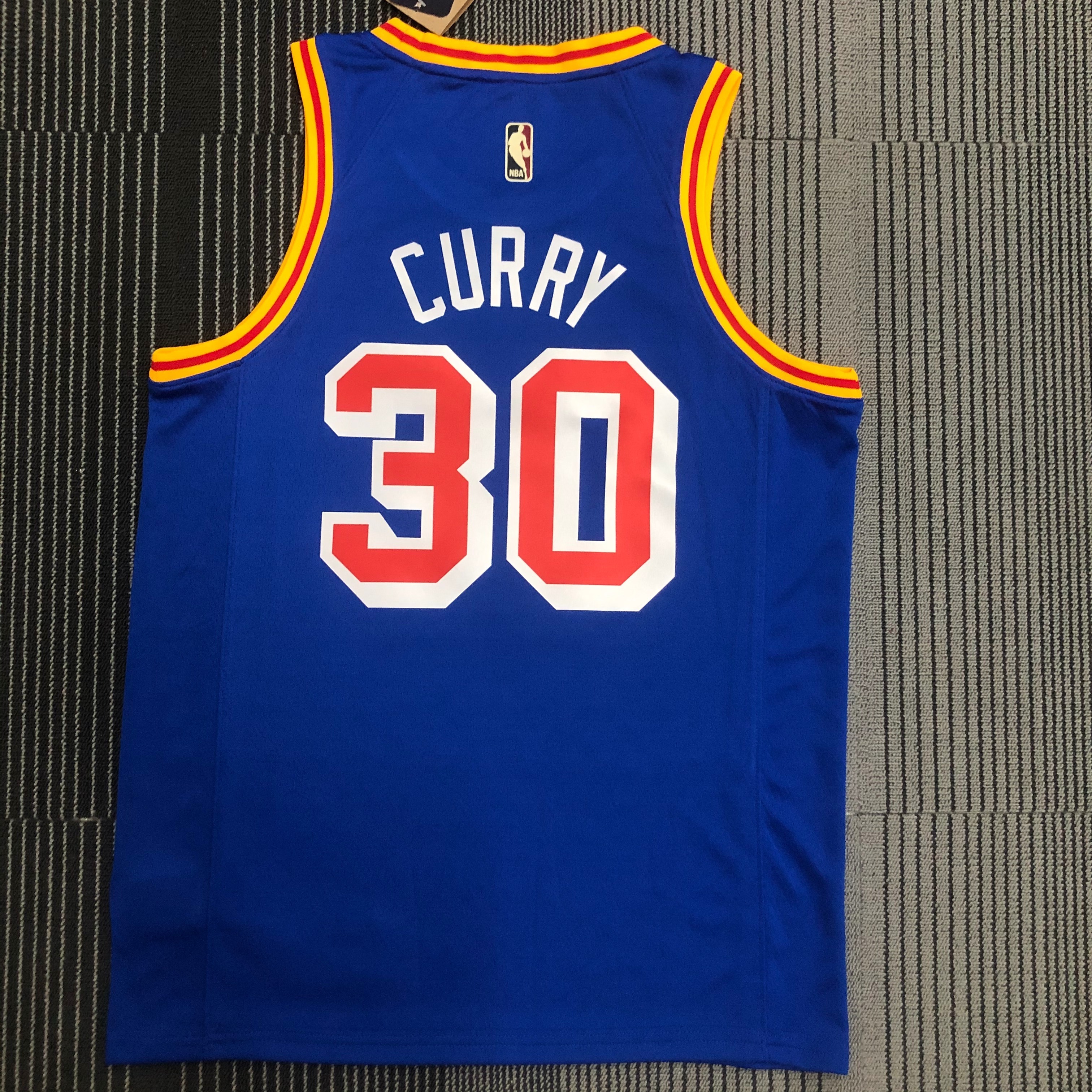 NBA Men Golden State Warriors Retro Blue #30 CURRY Jersey High Quality Name and Number Print - leoleo123123