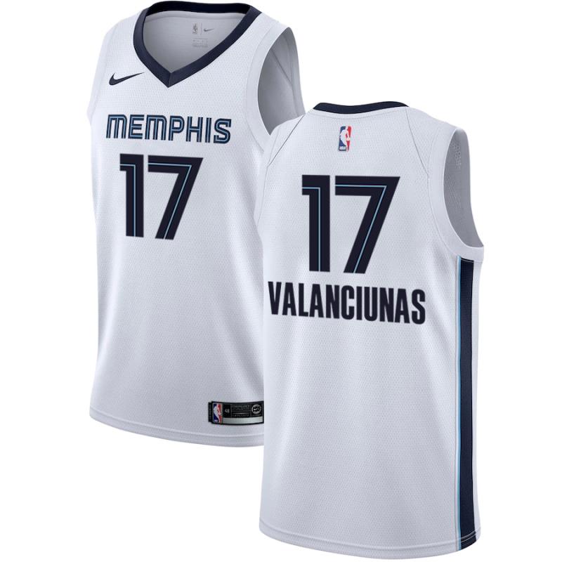 NBA Men Memphis Grizzlies White #17 VALANCIUNAS Jersey High Quality Name and Number Print - leoleo123123