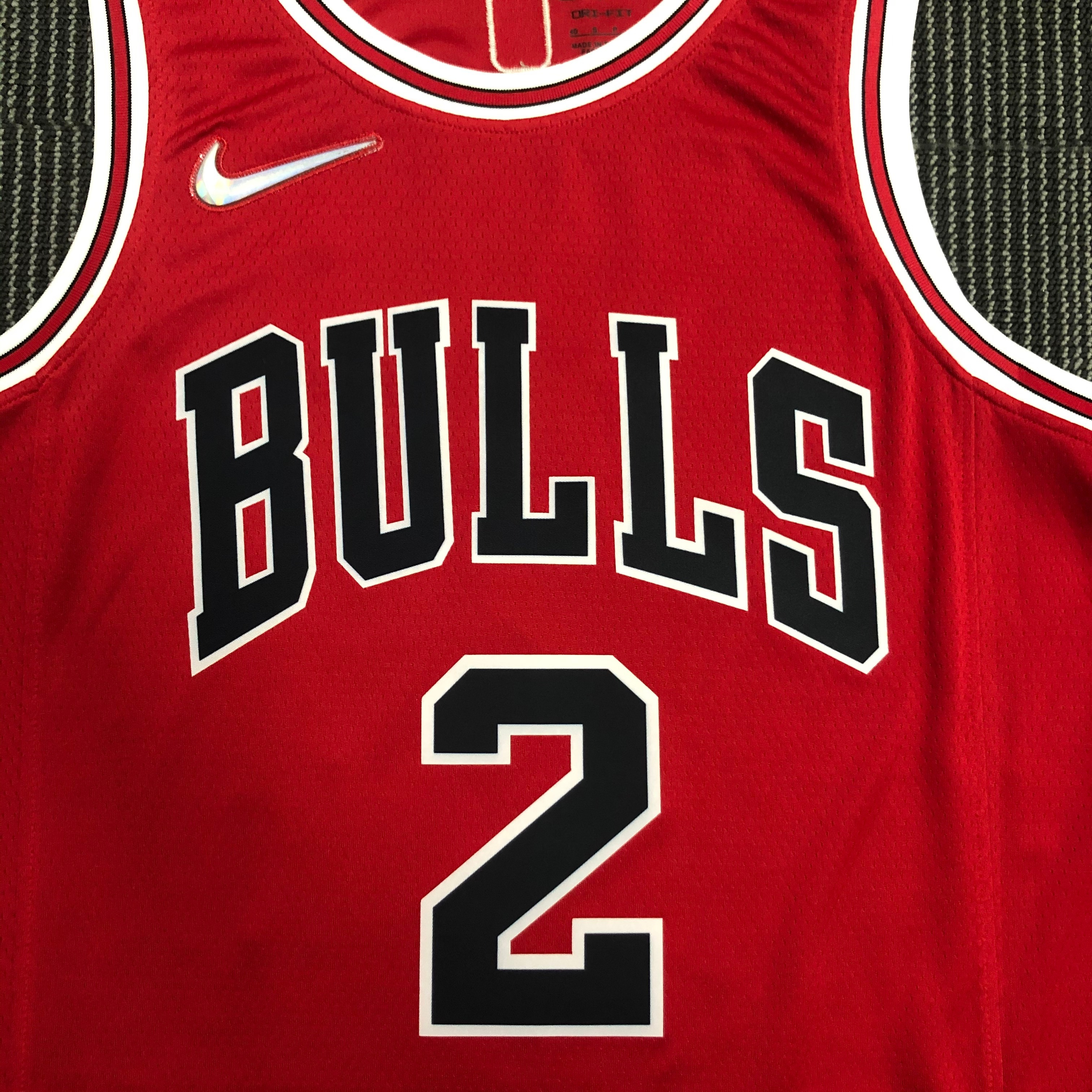 NBA Men 75th Anniversary Chicago Bulls Red #2 BALL Jersey High Quality Name and Number Print - leoleo123123