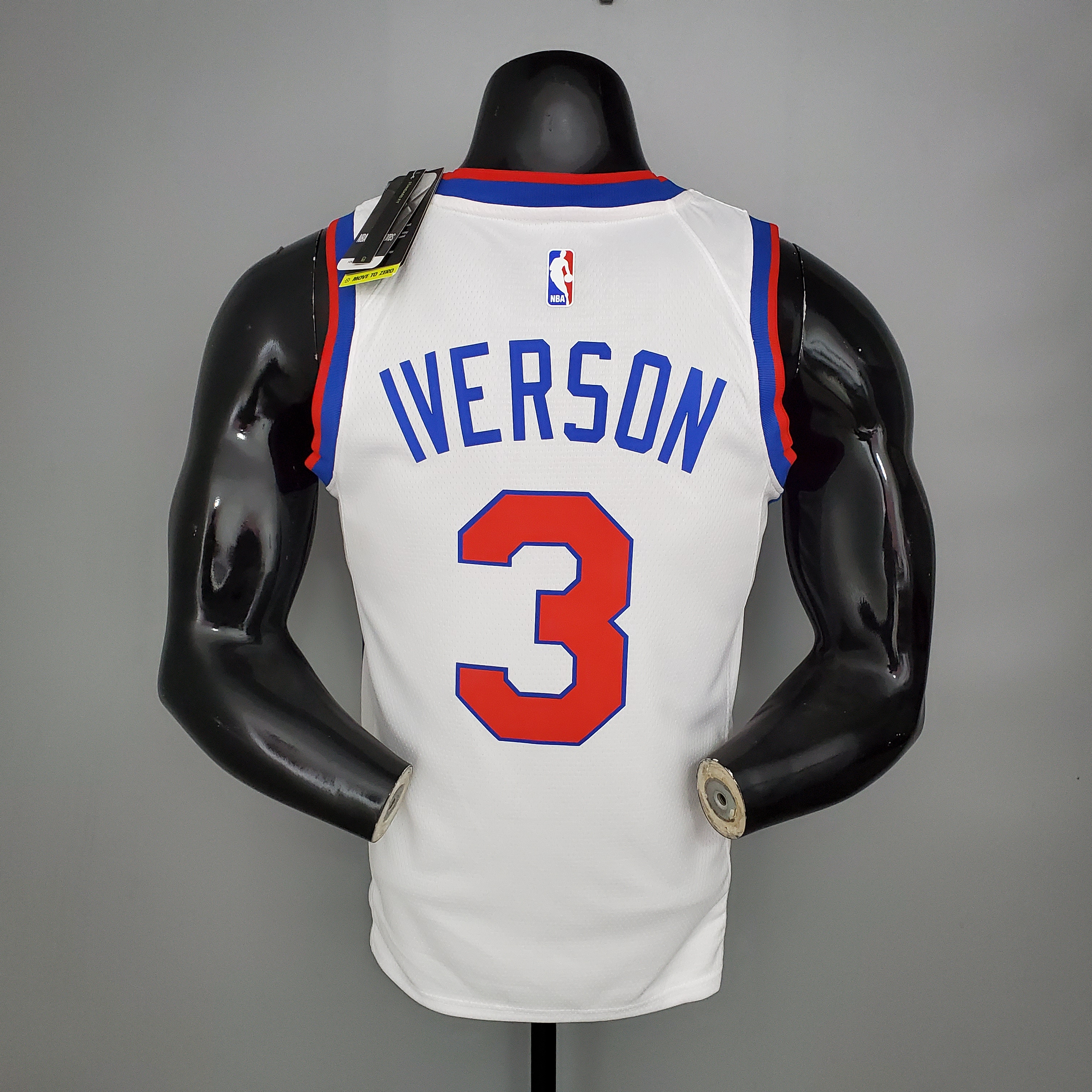 NBA Men Philadelphia 76ers 19-20 Season White #3 IVERSON Jersey High Quality Name and Number Print - leoleo123123