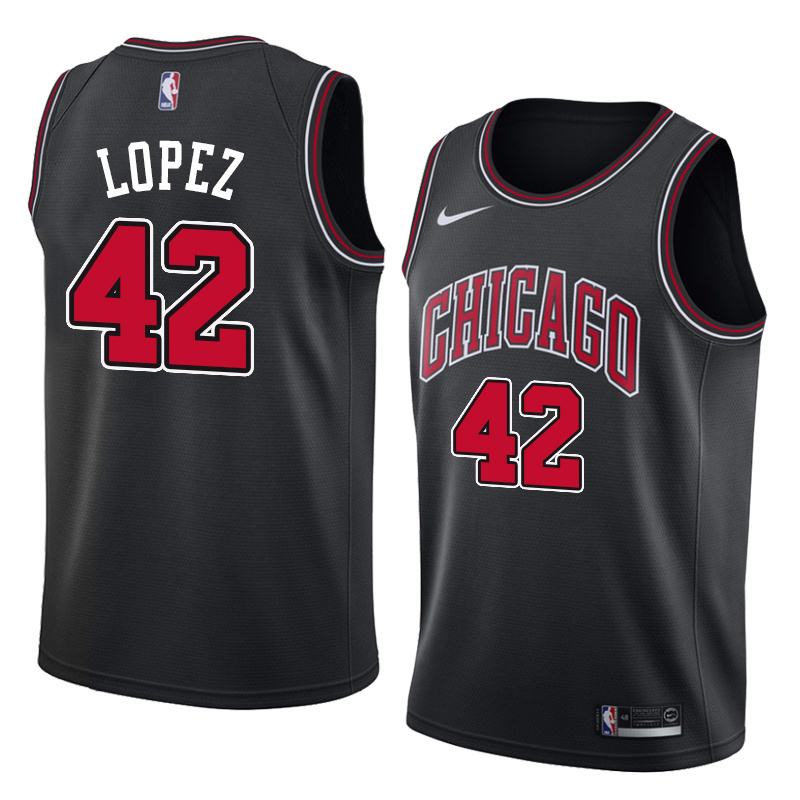 NBA Men Chicago Bulls Black #42 LOPEZ Jersey High Quality Name and Number Print - leoleo123123