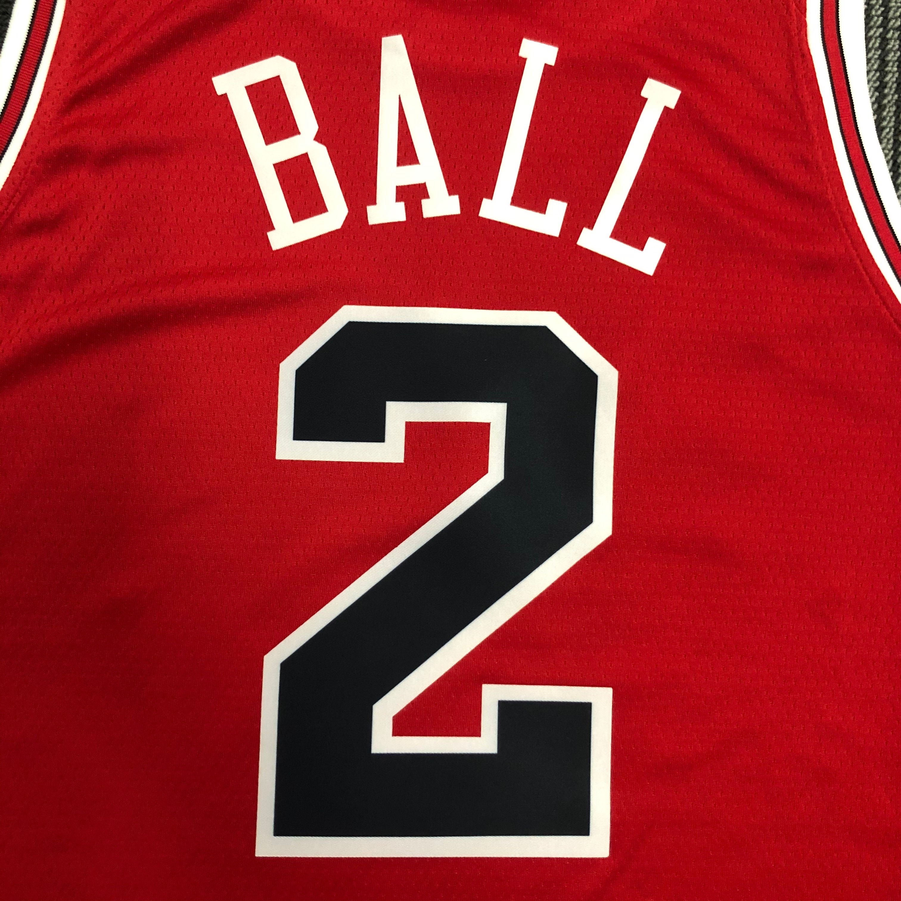 NBA Men Chicago Bulls Red #2 BALL Jersey High Quality Name and Number Print - leoleo123123