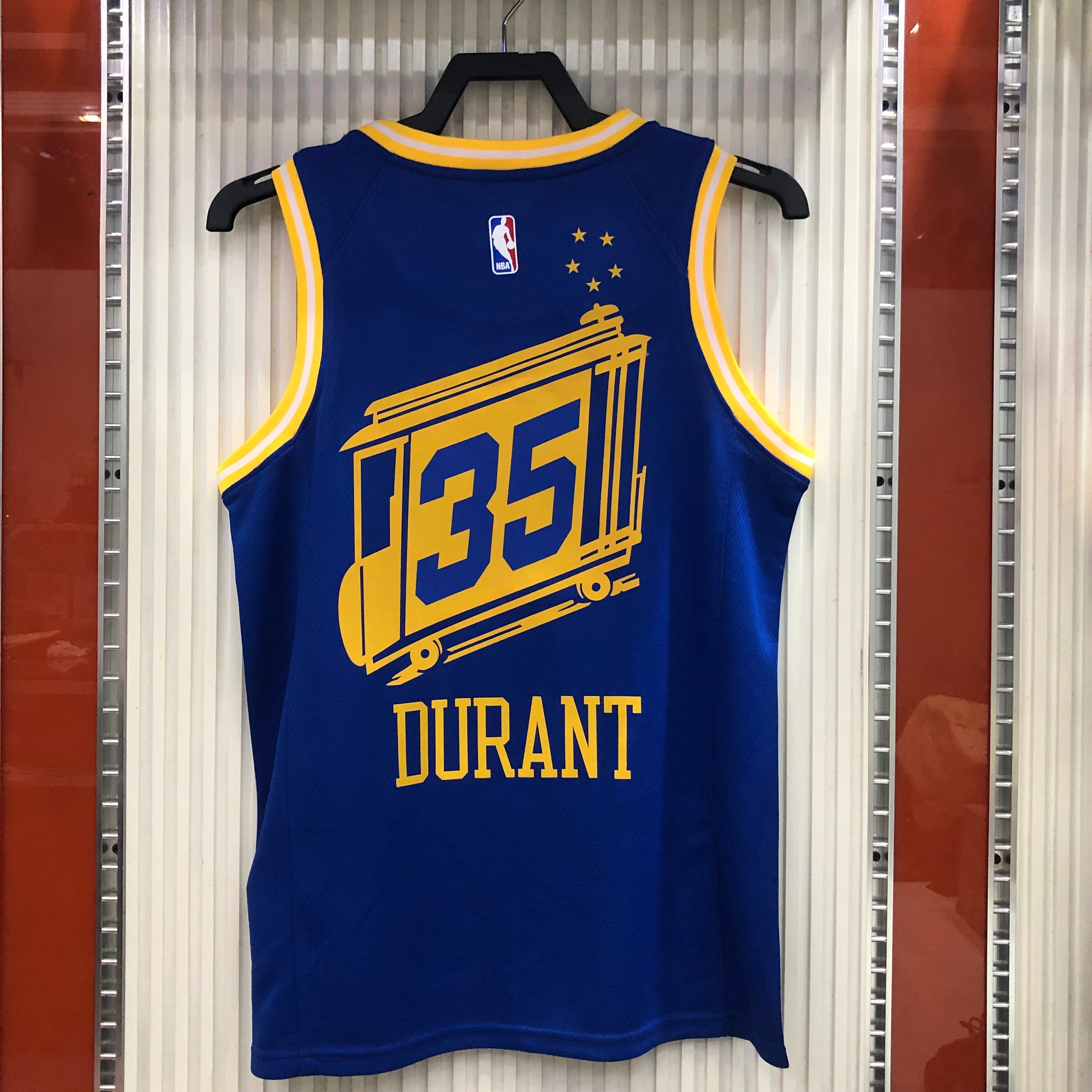 NBA Men Season 2021 Golden State Warriors the City Blue #35 DURANT Jersey High Quality Name and Number Print - leoleo123123