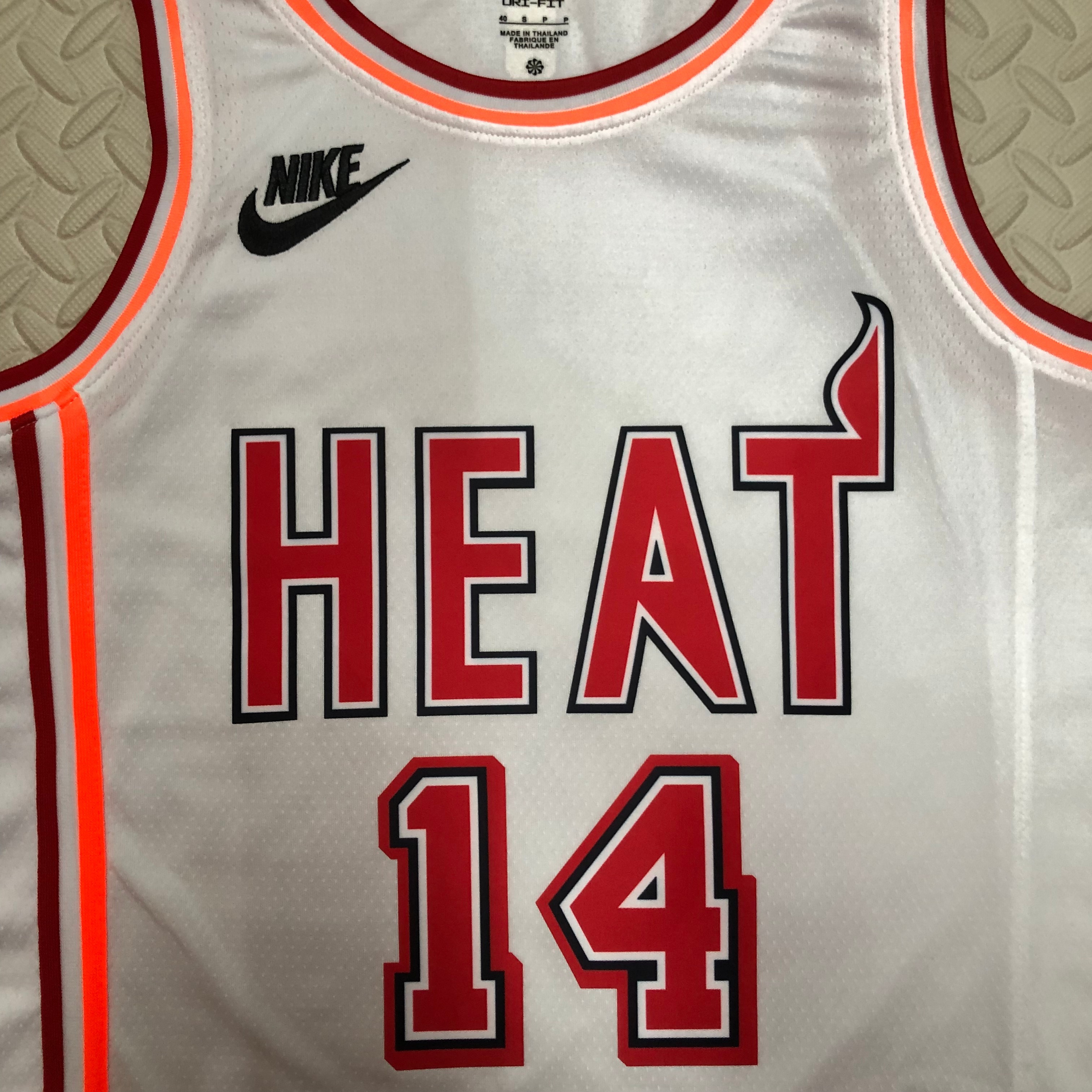 NBA Men Season 2023 Miami Heat White Retro #14 HERRO Jersey High Quality Name and Number Print - leoleo123123
