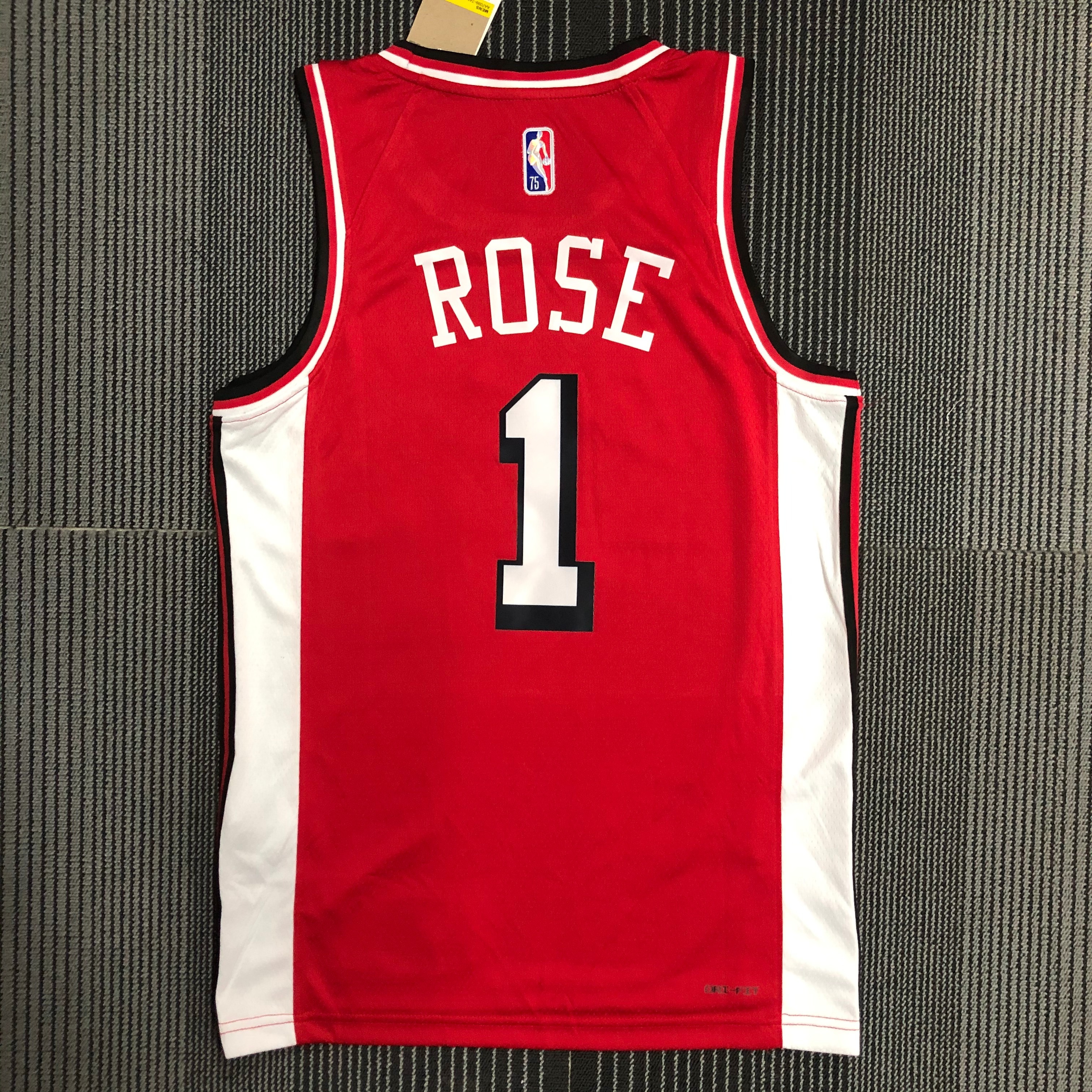 NBA Men 75th Anniversary Season 2022 Chicago Bulls Red #1 ROSE Jersey High Quality Name and Number Print - leoleo123123