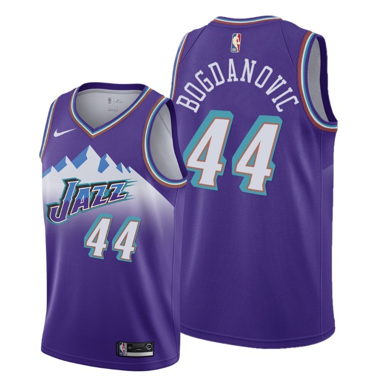 NBA Men Utah Jazz Purple Snow Mountain #44 BOGDANOVIC Jersey High Quality Name and Number Print - leoleo123123