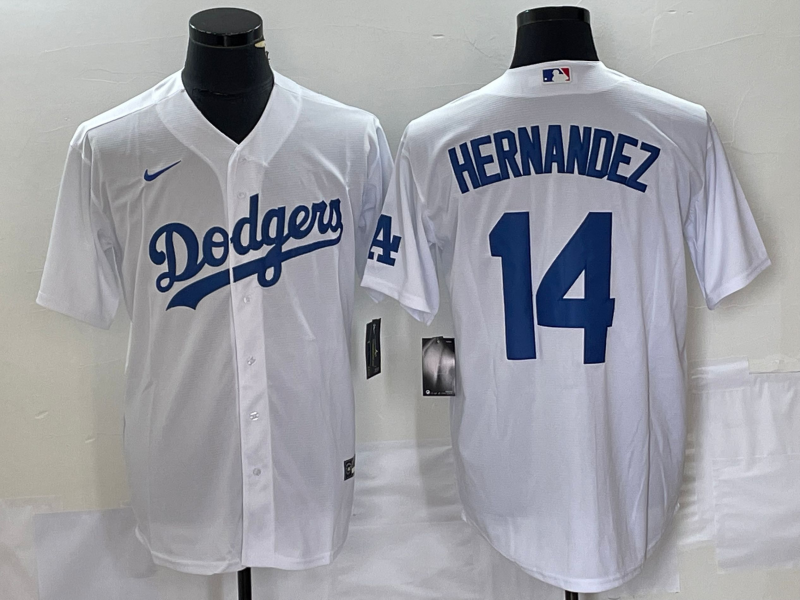 Los Angeles Dodgers HERNANDEZ #14 Whtie Baseball Jersey - leoleo123123
