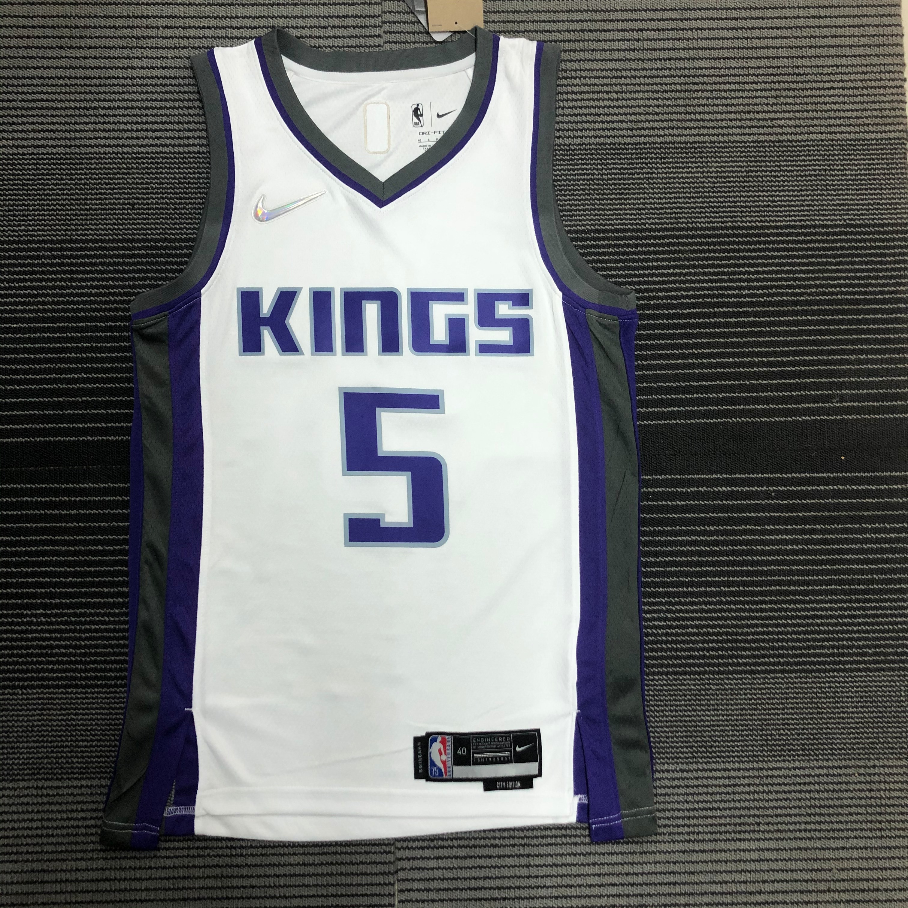 NBA 75th Anniversary Sacramento Kings White #5 FOX Jersey High Quality Name and Number Print - leoleo123123