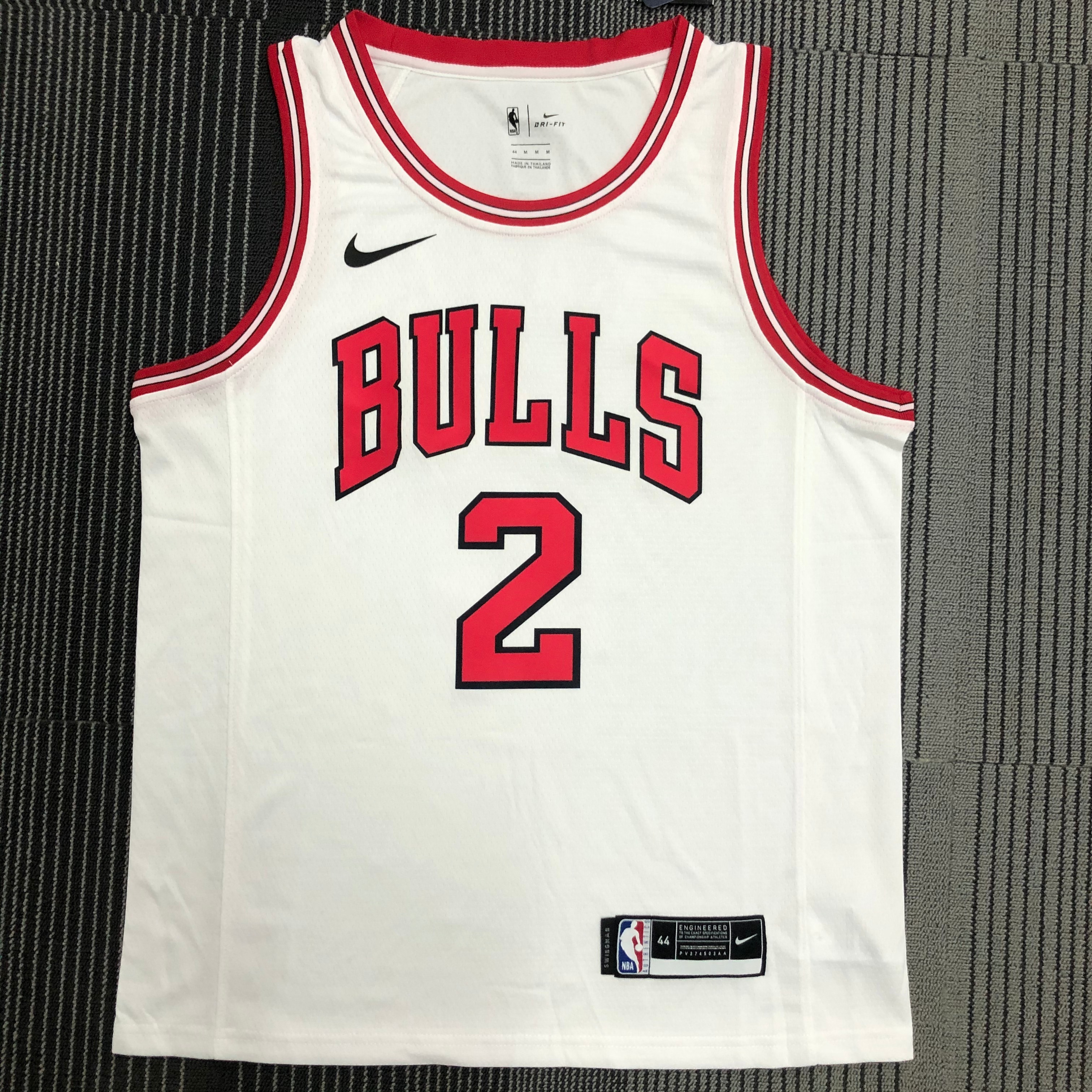 NBA Men Chicago Bulls White #2 BALL Jersey High Quality Name and Number Print - leoleo123123