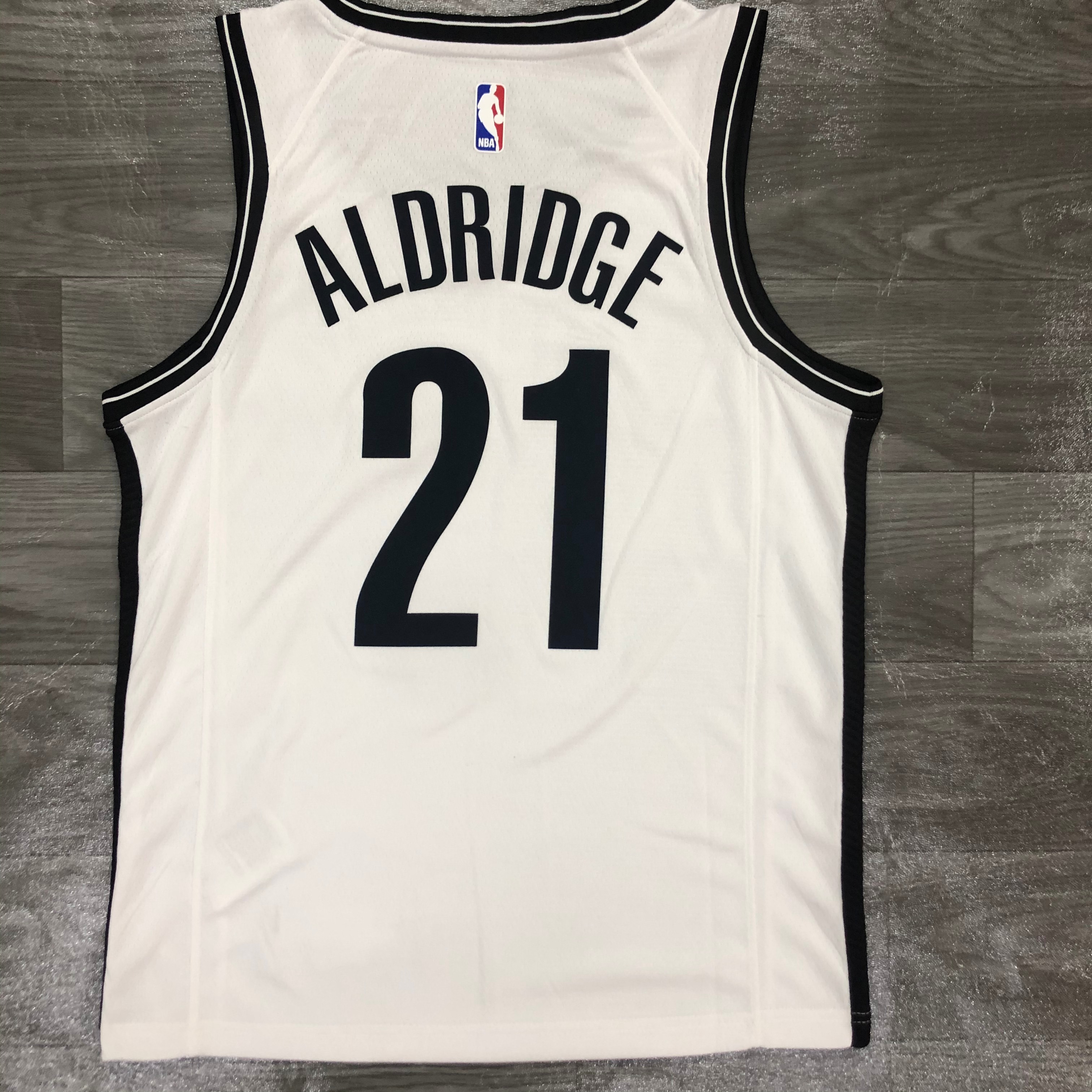 NBA Men New Brooklyn Nets White #21 ALDRIDGE Jersey High Quality Name and Number Print - leoleo123123