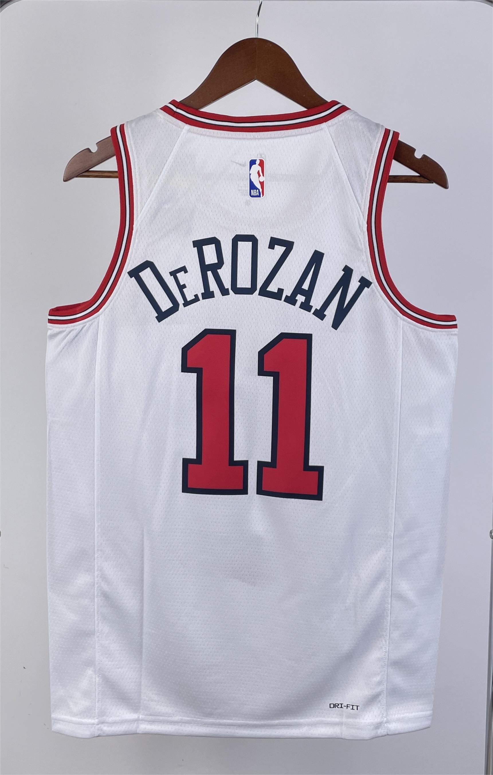 NBA Men 2023 Chicago Bulls White #11 DEROZAN Jersey High Quality Name and Number Print - leoleo123123