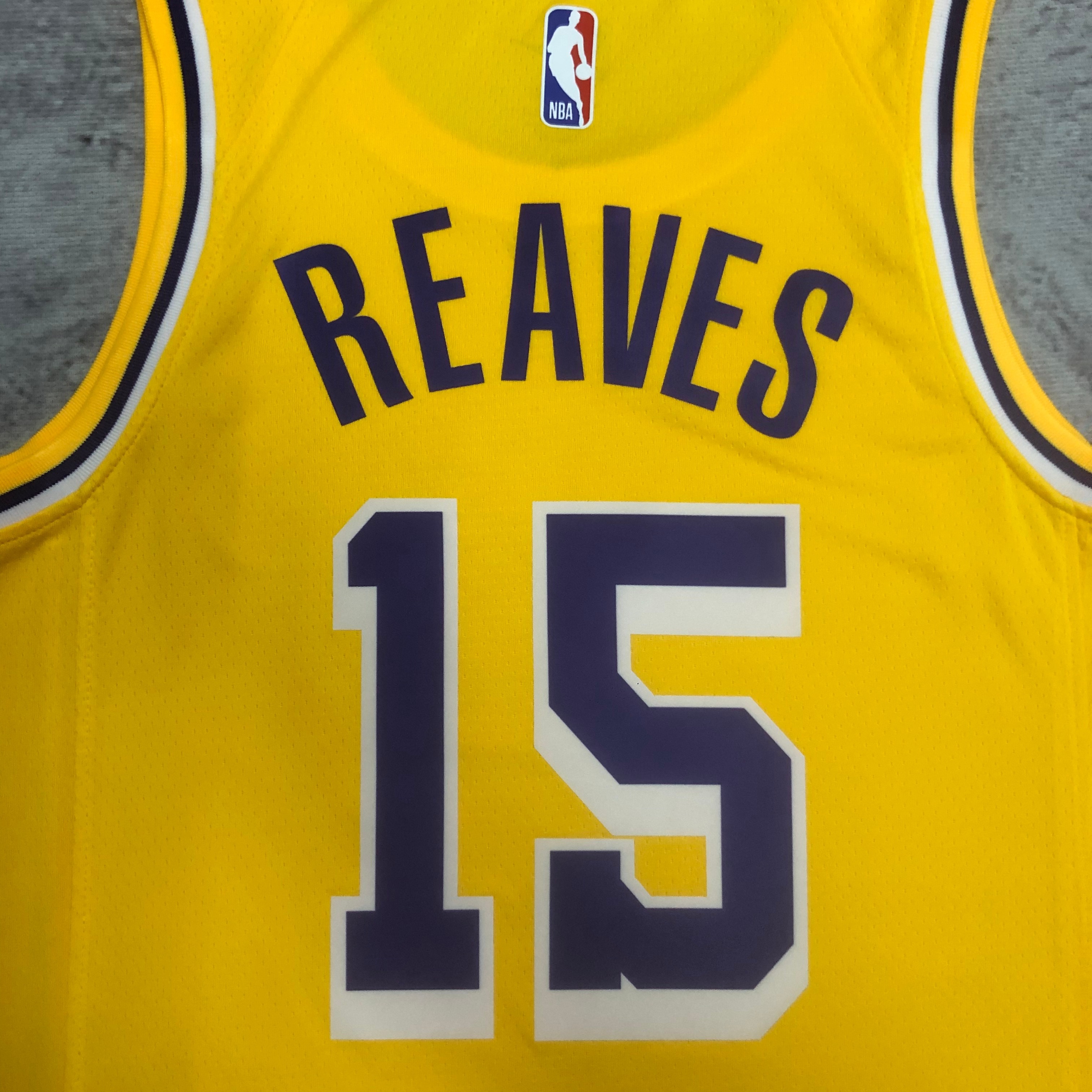 NBA Men Season 2023 Los Angeles Lakers Yellow #15 REAVES Jersey High Quality Name and Number Print - leoleo123123
