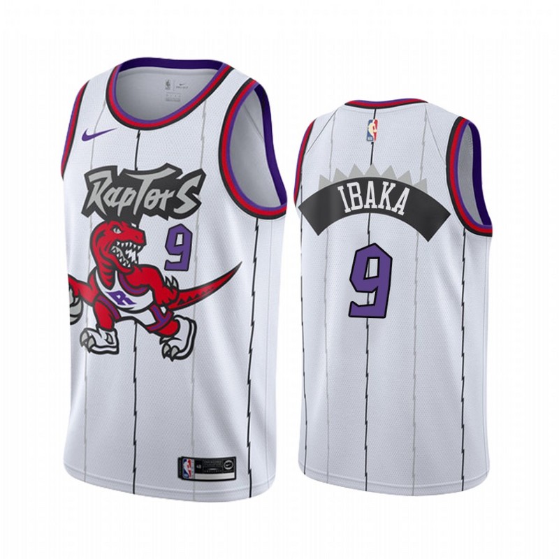 NBA Men Toronto Raptors Classical White #9 IBAKA Jersey with Drangon High Quality Name and Number Print - leoleo123123