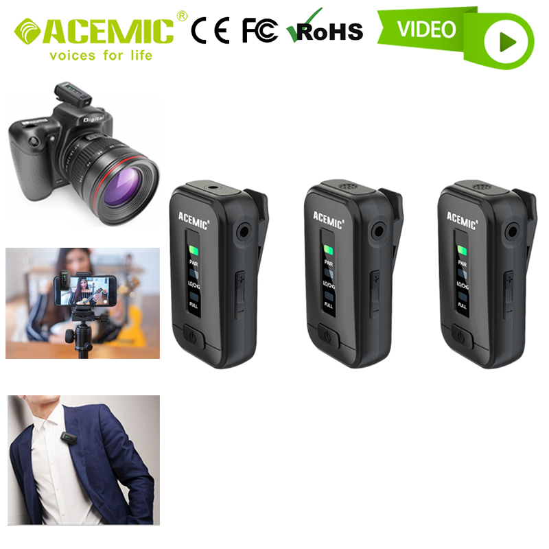 Wireless DSLR Camera Microphone Mobile Cell Phone External Pickup Radio System Lavalier for Vlog Video Studio Record Canon Sony - leoleo123123