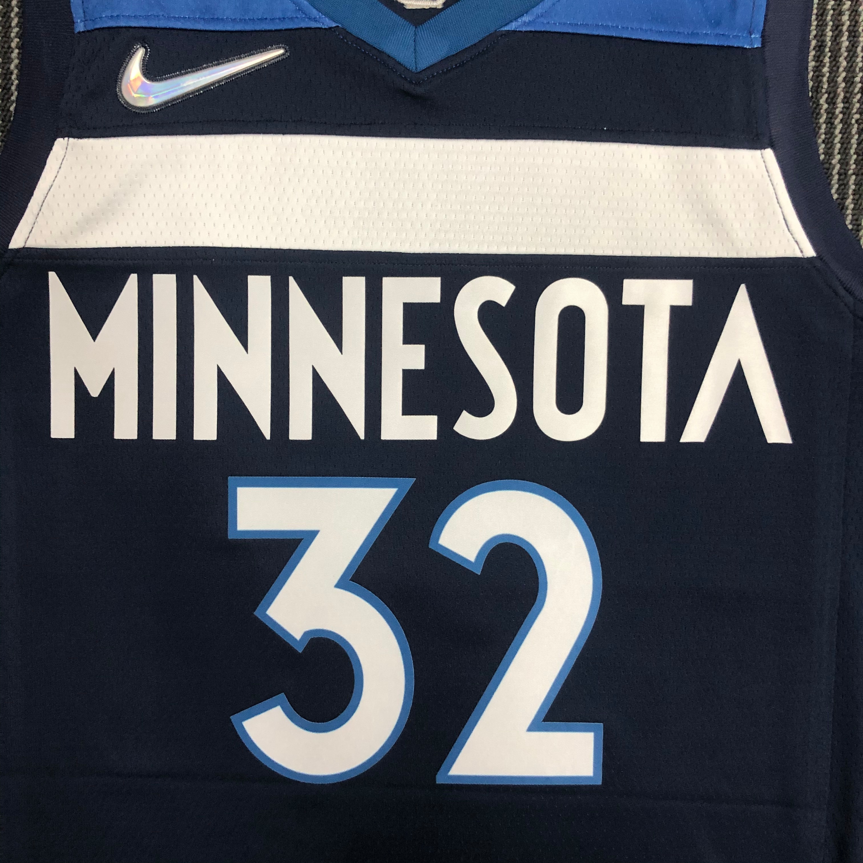 NBA Men 75th Anniversary Minnesota Timberwolves Dark Blue #32 TOWNS Jersey High Quality Name and Number Print - leoleo123123