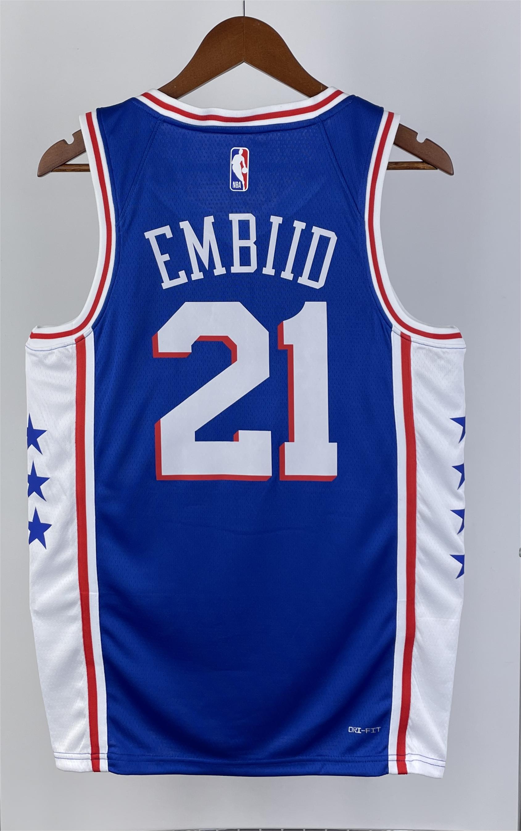 NBA Men 2023 Philadelphia 76ers Blue #21 EMBIID Swingman Jersey - leoleo123123