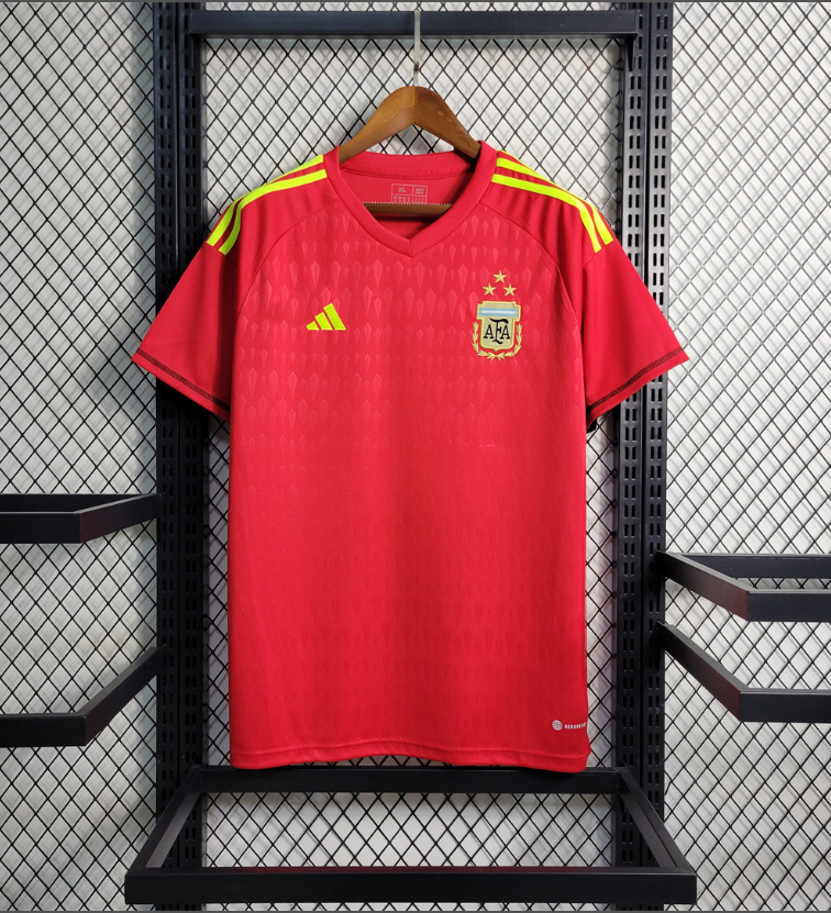 22/23 Argentina Goalkeeper Red Jersey With 3 Stars Fans Version - leoleo123123