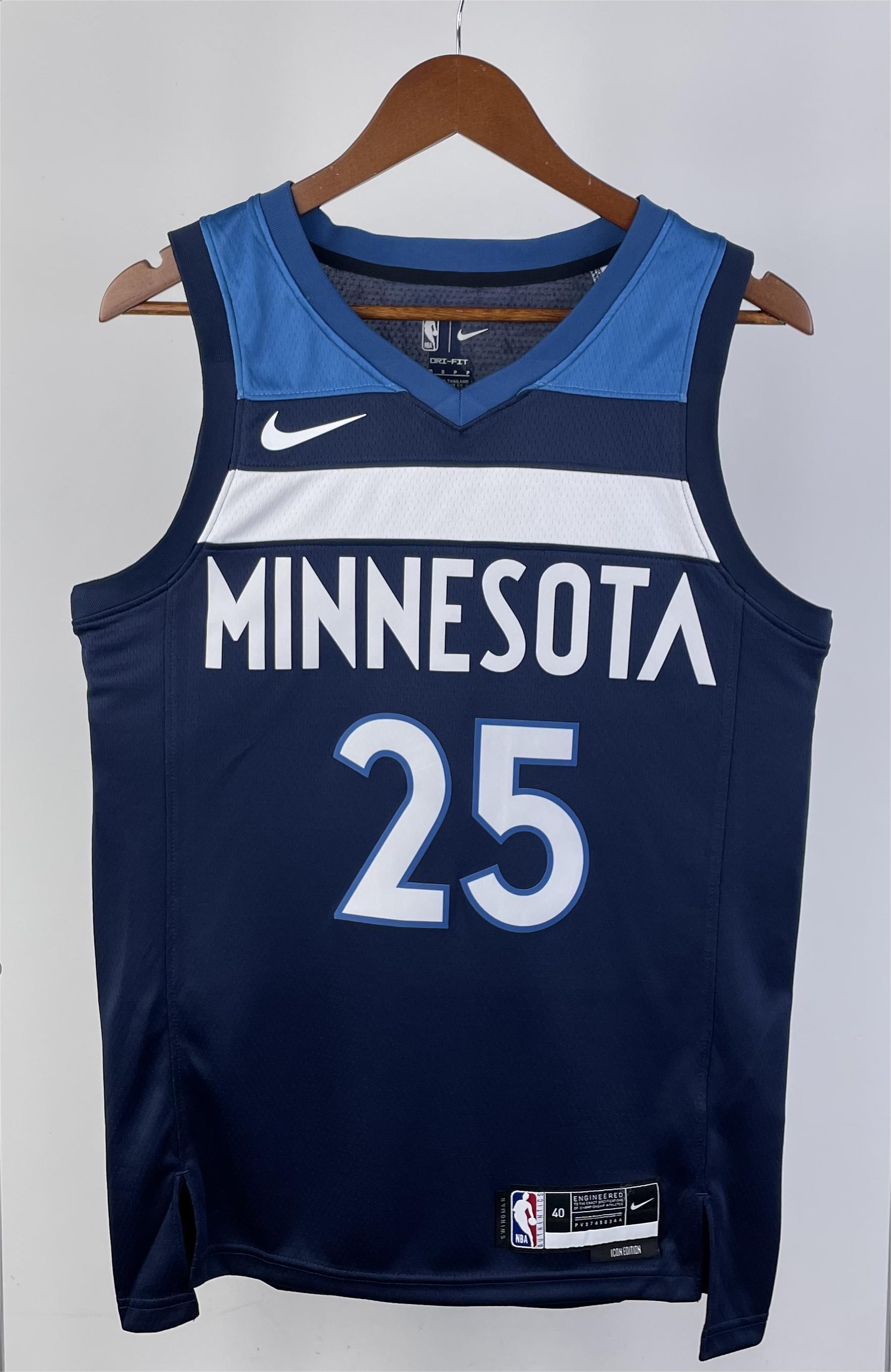 NBA Men 2023 Minnesota Timberwolves Blue #25 ROSE Jersey High Quality Name and Number Print - leoleo123123