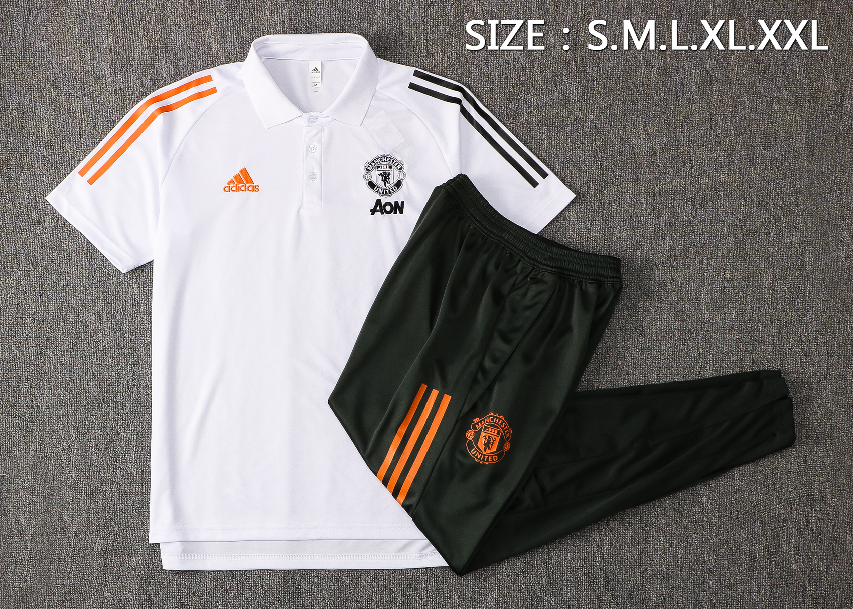 21-22 Manchester United White Polo Training Tracksuit Thai Quality - leoleo123123