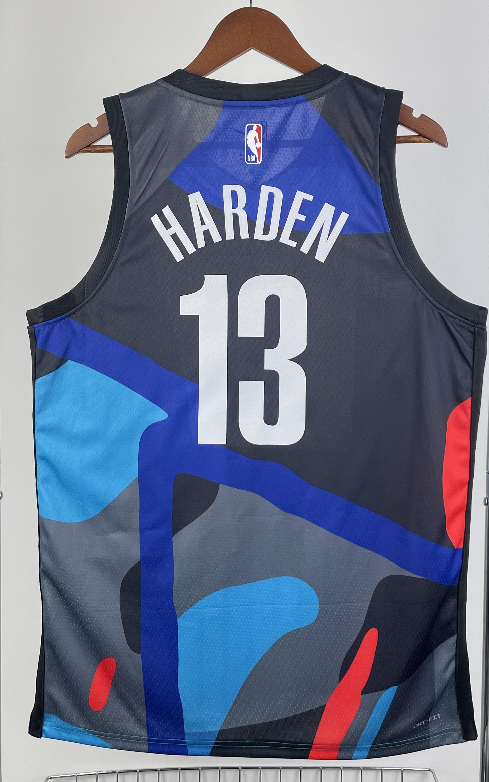 NBA Men 23-24 Brooklyn Nets City Edition #13 HARDEN Swingman Jersey High Quality Name and Number Print - leoleo123123