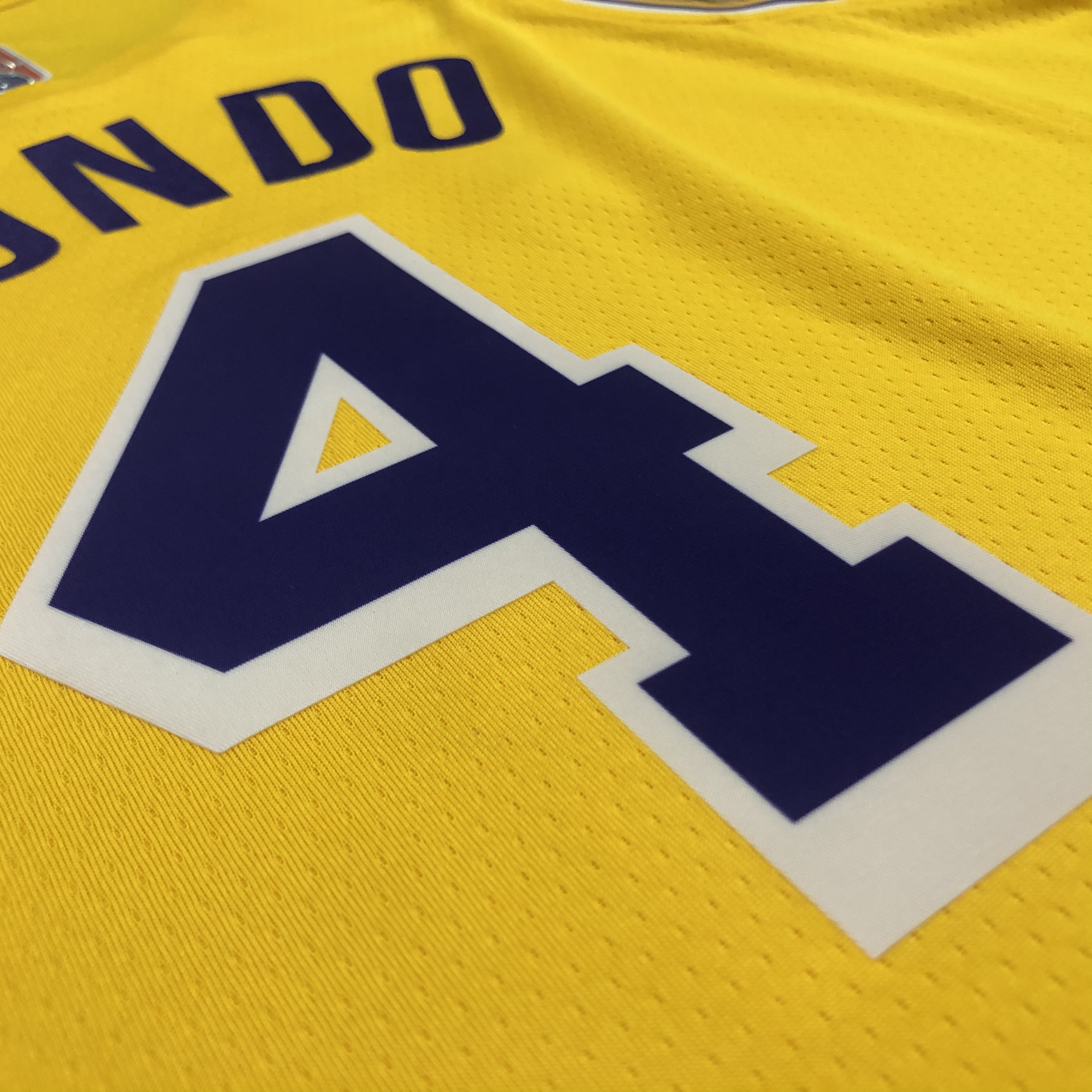 NBA 75th Anniversary Los Angeles Lakers Yellow Round Neck #4 RONDO Jersey High Quality Name and Number Print - leoleo123123
