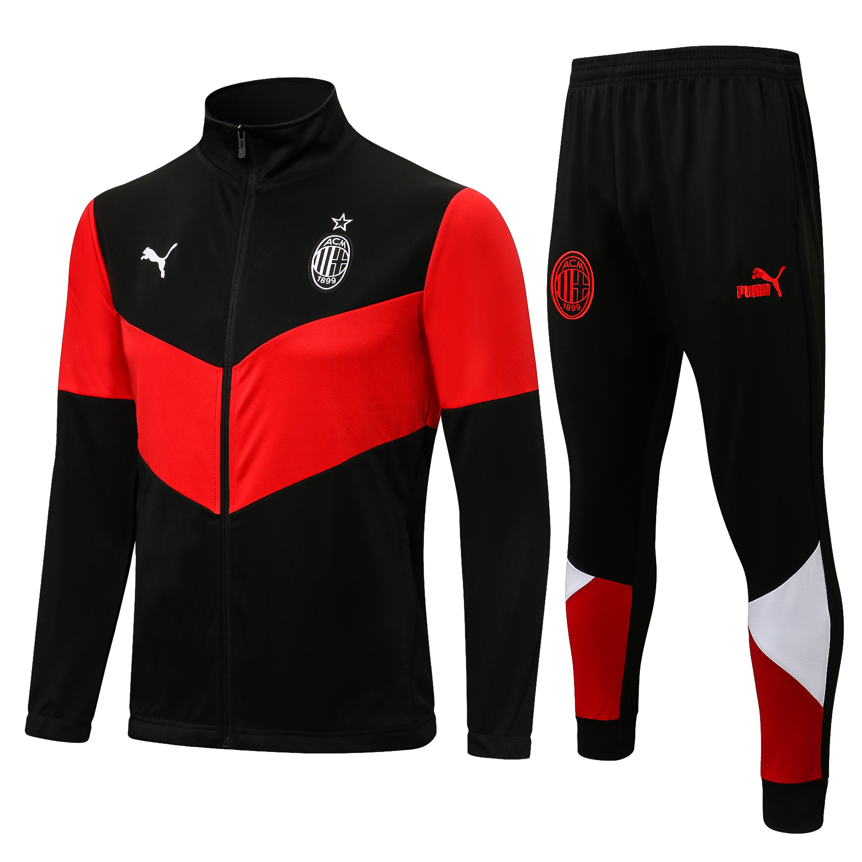 21-22 Ac Milan Black and Red Jacket Tracksuit Thai Quality - leoleo123123