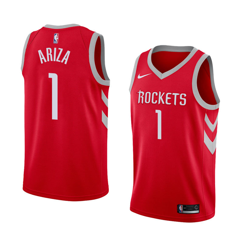 NBA Men Houston Rockets Red #1 ARIZA Jersey High Quality Name and Number Print - leoleo123123