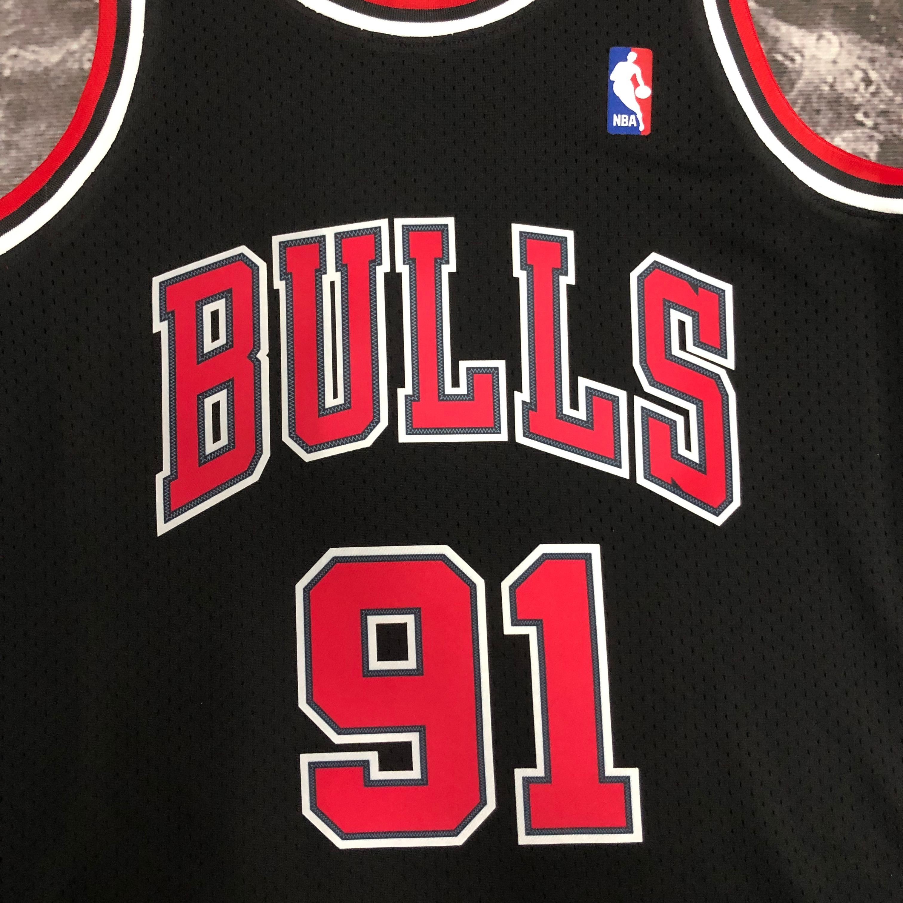NBA Men Season 1998 Retro Chicago Bulls Black #91 RODMAN Jersey High Quality Name and Number Print - leoleo123123