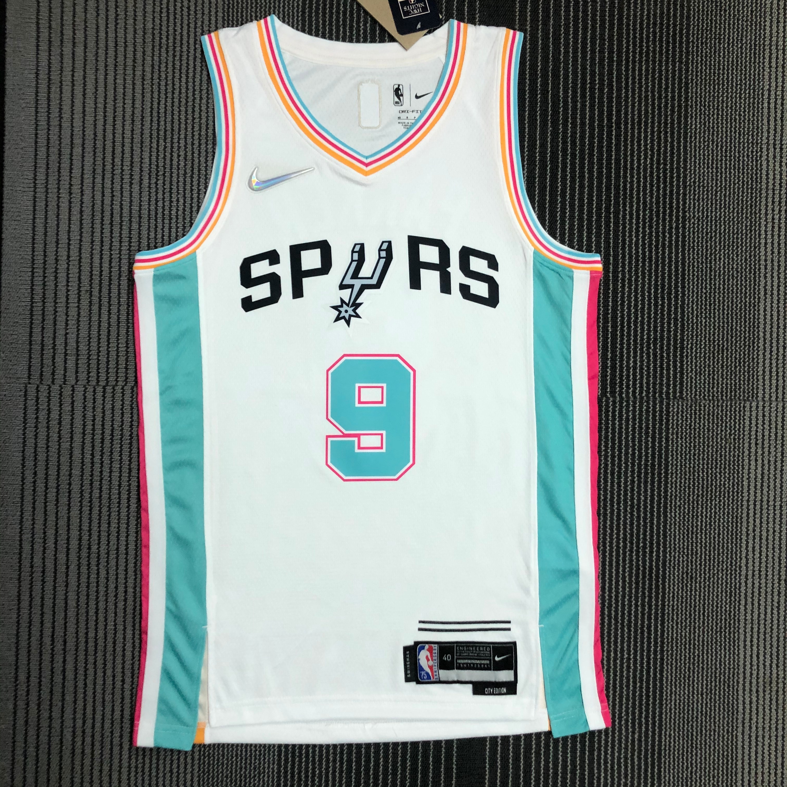 NBA Men 75th Anniversary Season 2022 San Antonio Spurs White #9 PARKER Jersey High Quality Name and Number Print - leoleo123123
