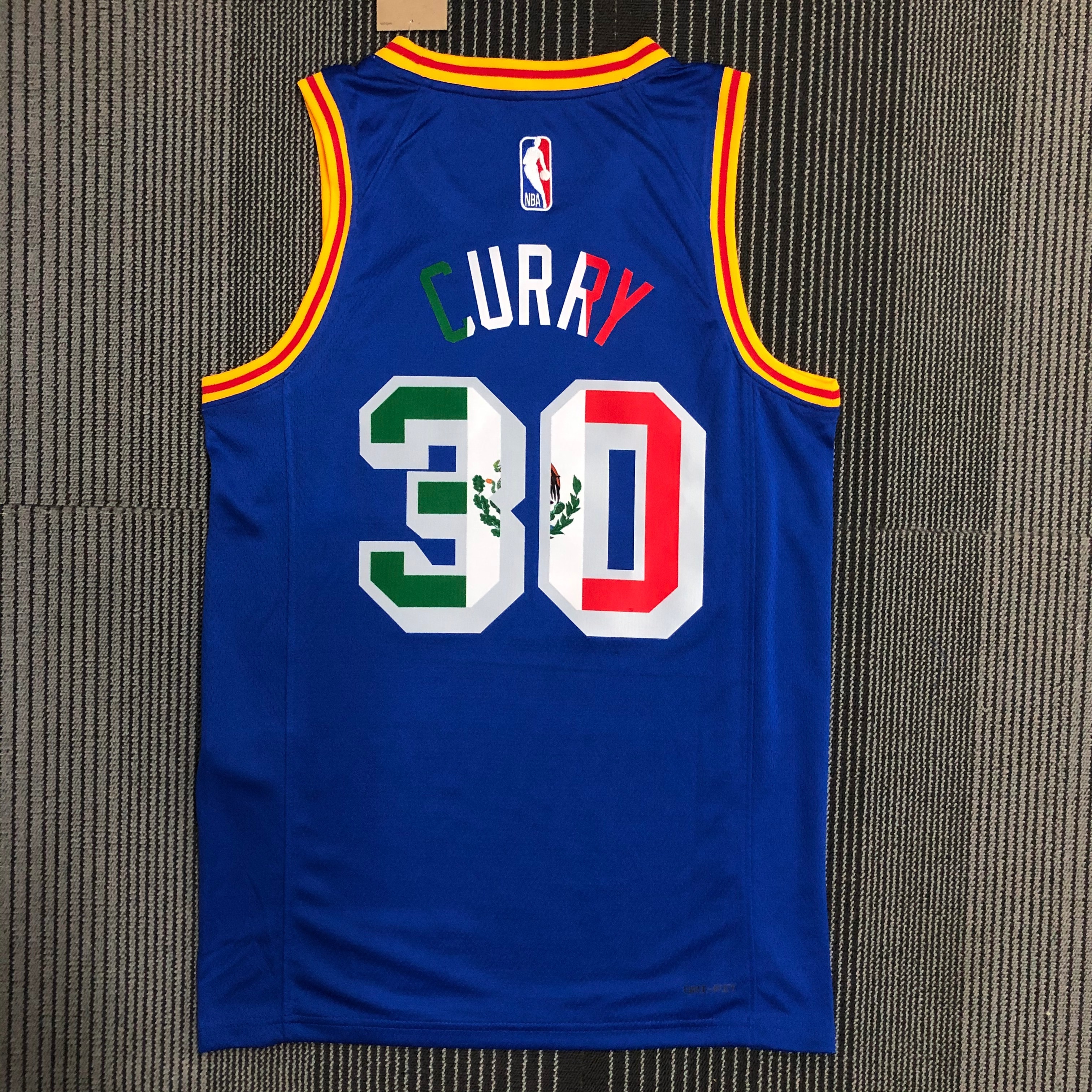 NBA Men Season 2022 Golden State Warriors Mexico Version Retro Blue #30 CURRY Jersey High Quality Name and Number Print - leoleo123123