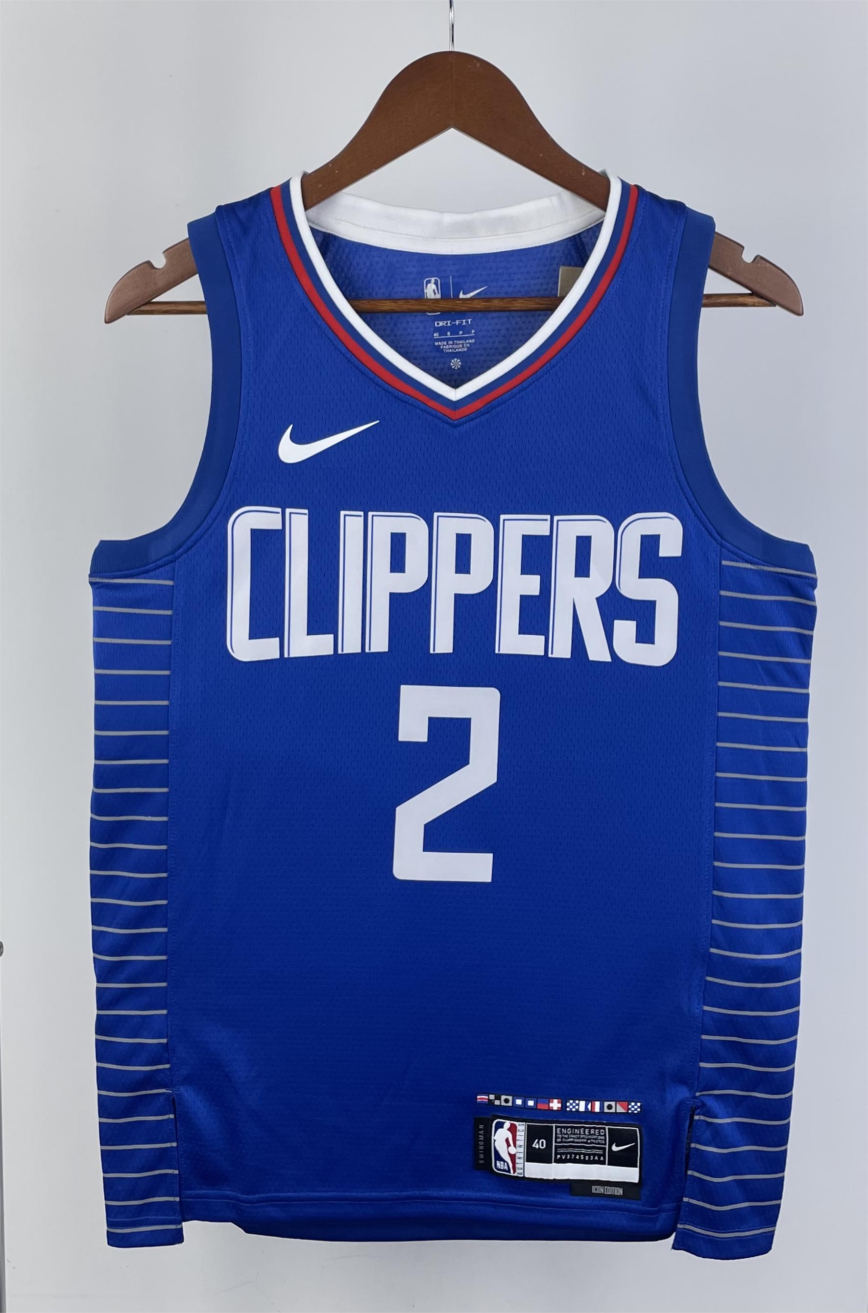 NBA Season 2023 Men Los Angeles Clippers Blue #2 LEONARD Jersey High Quality Name and Number Print - leoleo123123