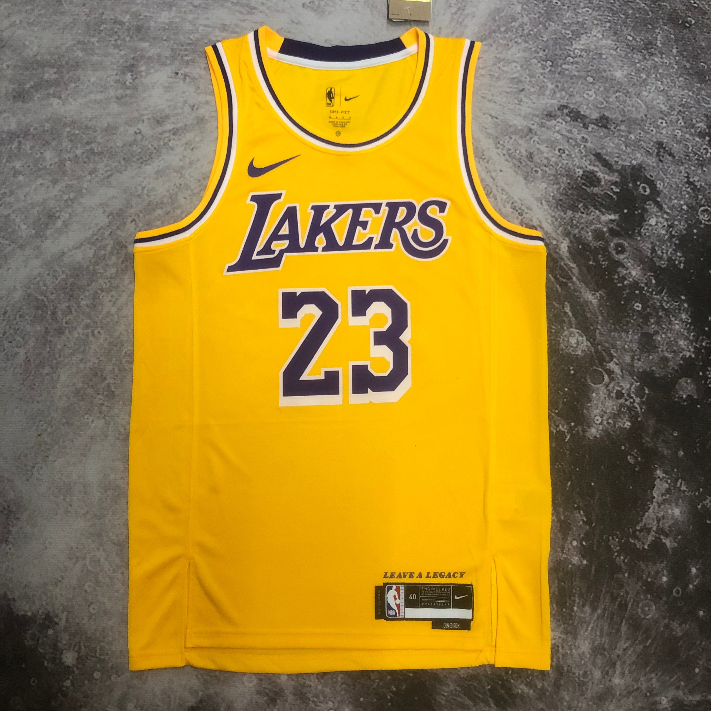 NBA Men Season 2023 Los Angeles Lakers Yellow #23 JAMES Jersey High Quality Name and Number Print - leoleo123123