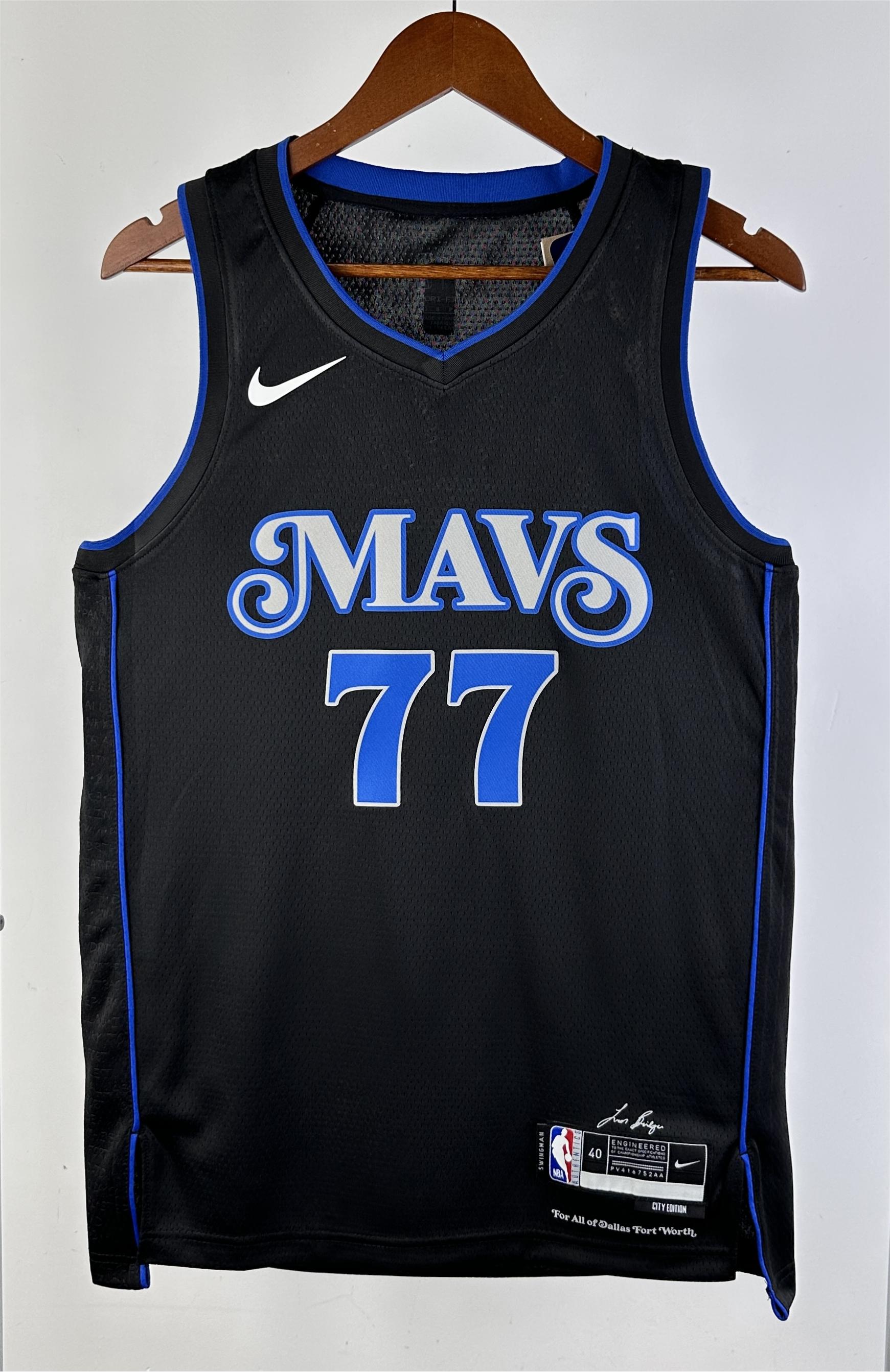 NBA Season 2024 Dallas Mavericks Black #77 DONCIC Jersey High Quality Name and Number Print - leoleo123123