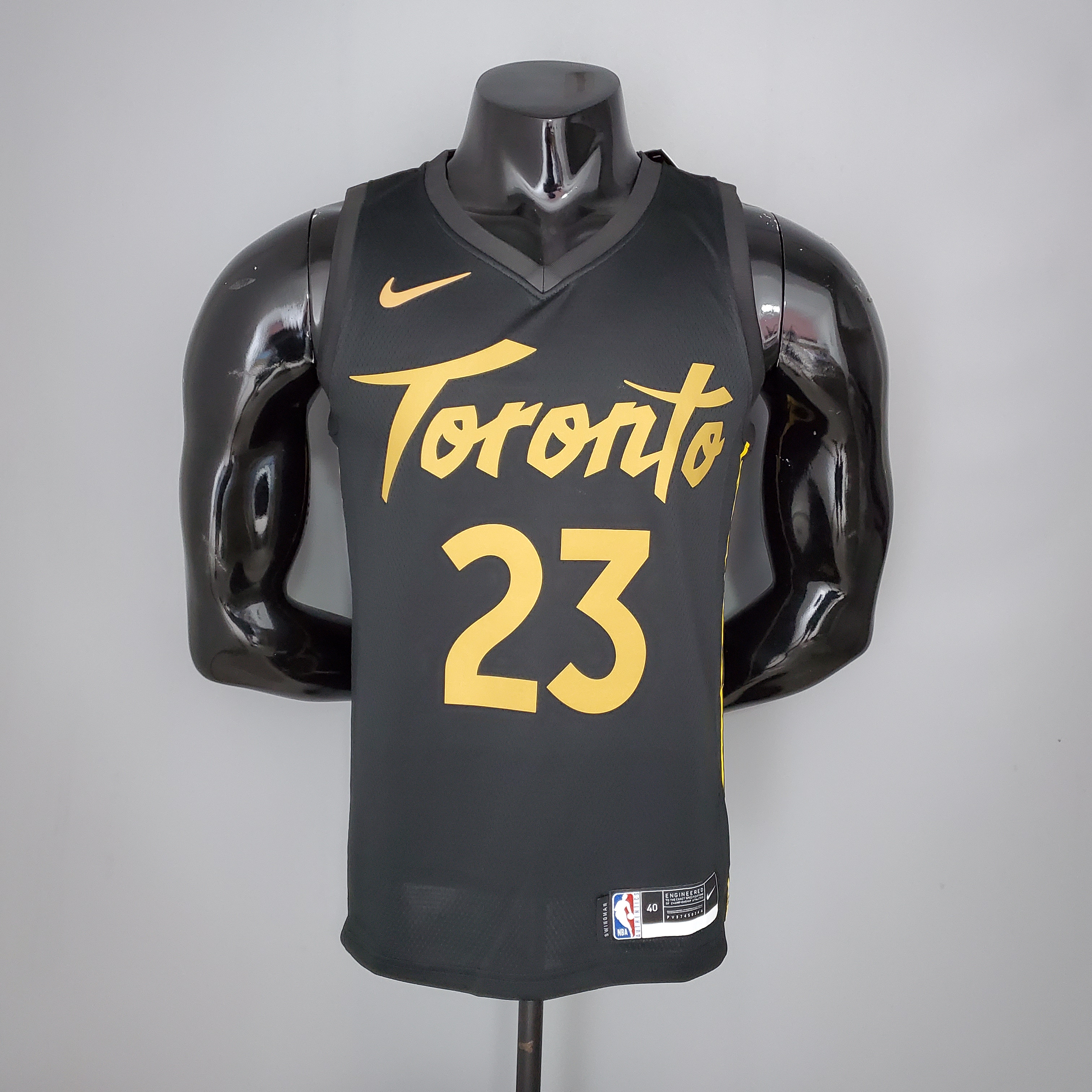 2021 season VANVLEET#23 Raptors Black Gold NBA Jersey High Quality Name and Number Print - leoleo123123