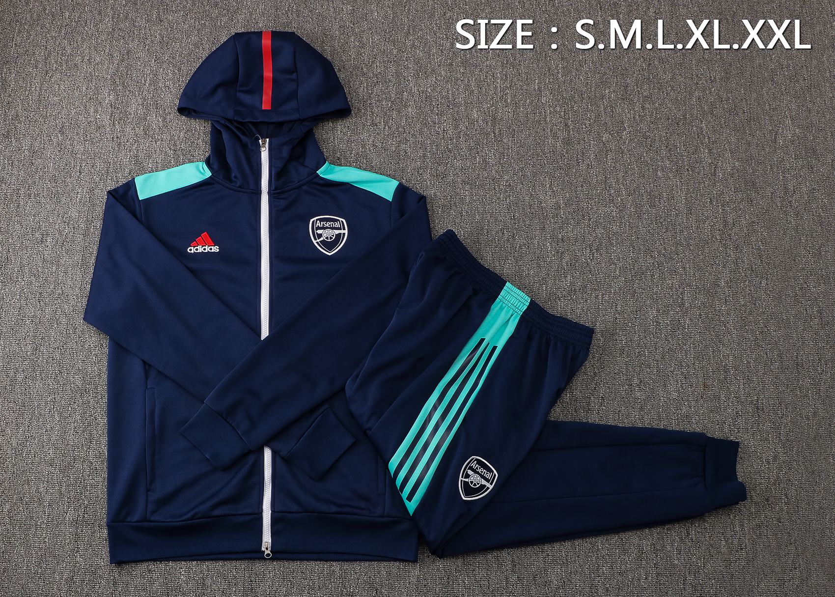 Season 2022 Arsenal Navy Blue Jacket with Cap Tracksuit Thai Quality - leoleo123123