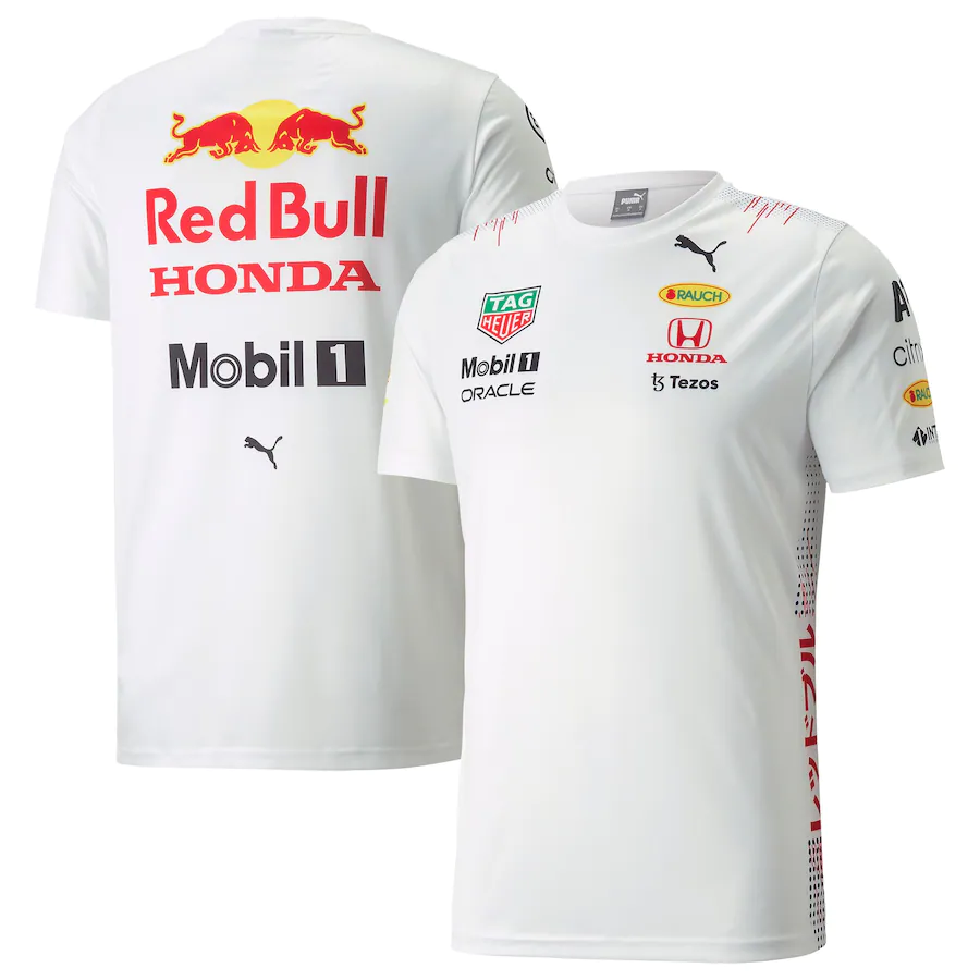 2022 Red Bull Racing White F1 Team Round Collar POLO T-Shirt - leoleo123123