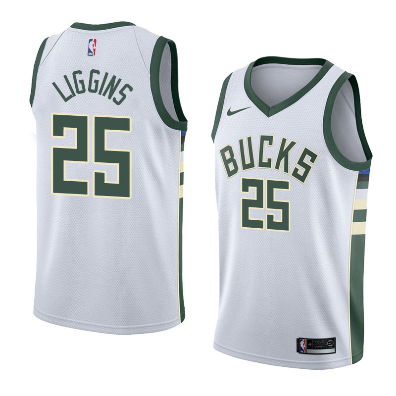 NBA Men Milwaukee Bucks White #25 LIGGINS Jersey High Quality Name and Number Print - leoleo123123