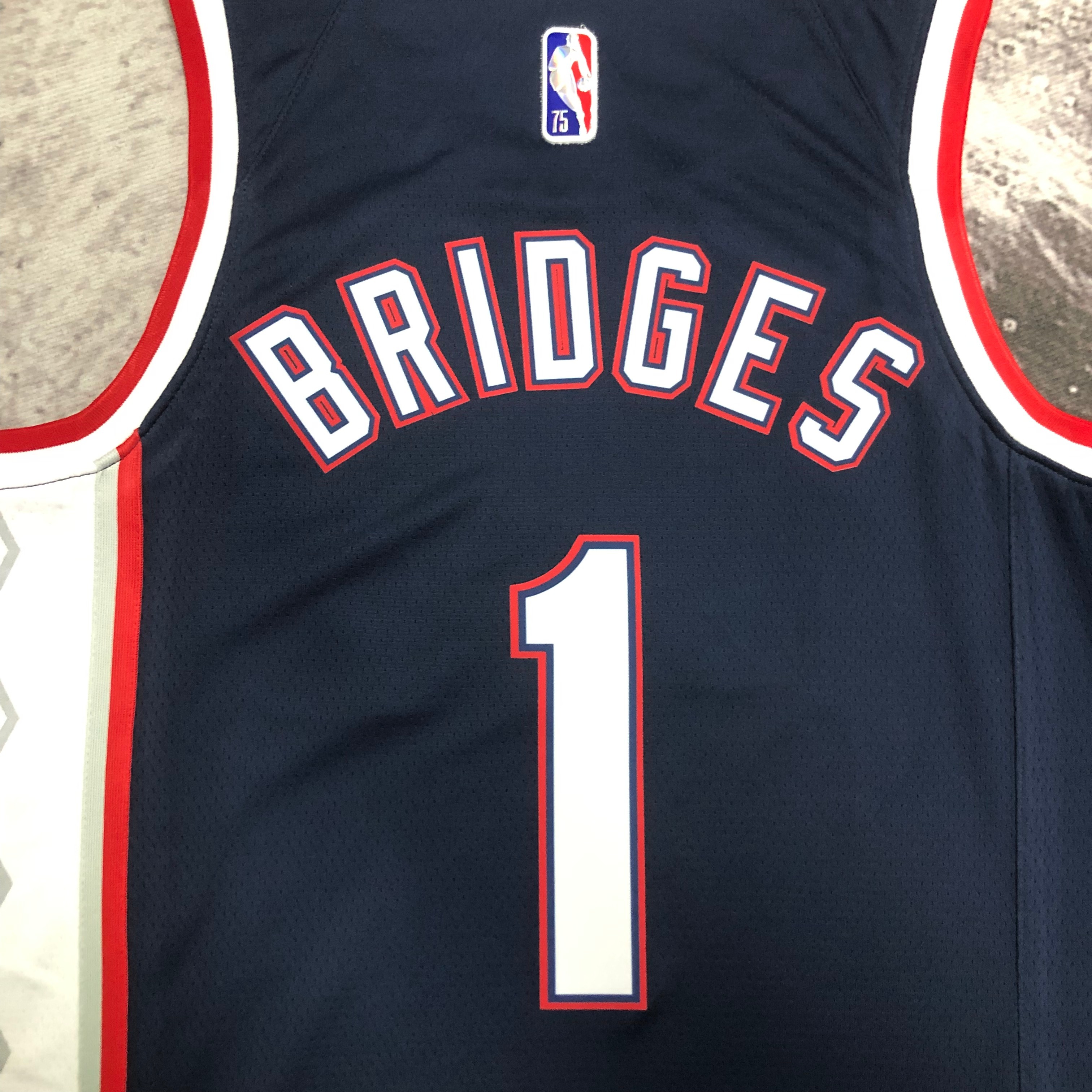 NBA Season 2022 75th Anniversary Brooklyn Nets Black #1 BRIDGES Jersey High Quality Name and Number Print - leoleo123123