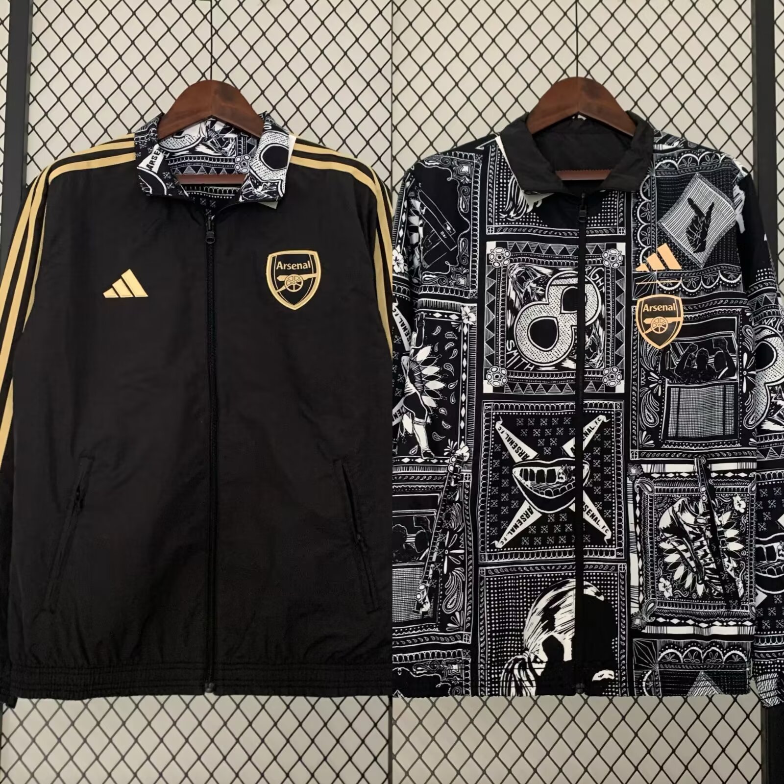 23/24 Arsenal Windbreaker Jacket two-sided Jacket Thai Quality - leoleo123123