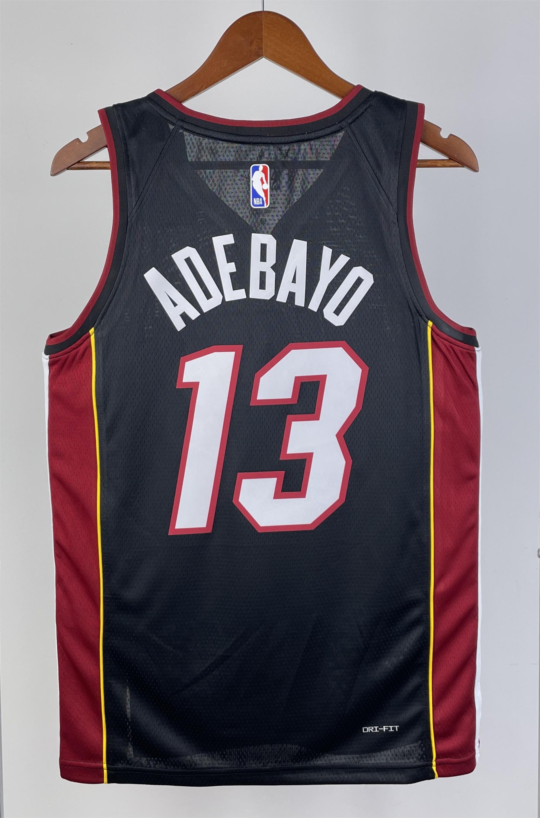 NBA Men Season 2023 Miami Heat Black #13 ADEBAYO Jersey High Quality Name and Number Print - leoleo123123