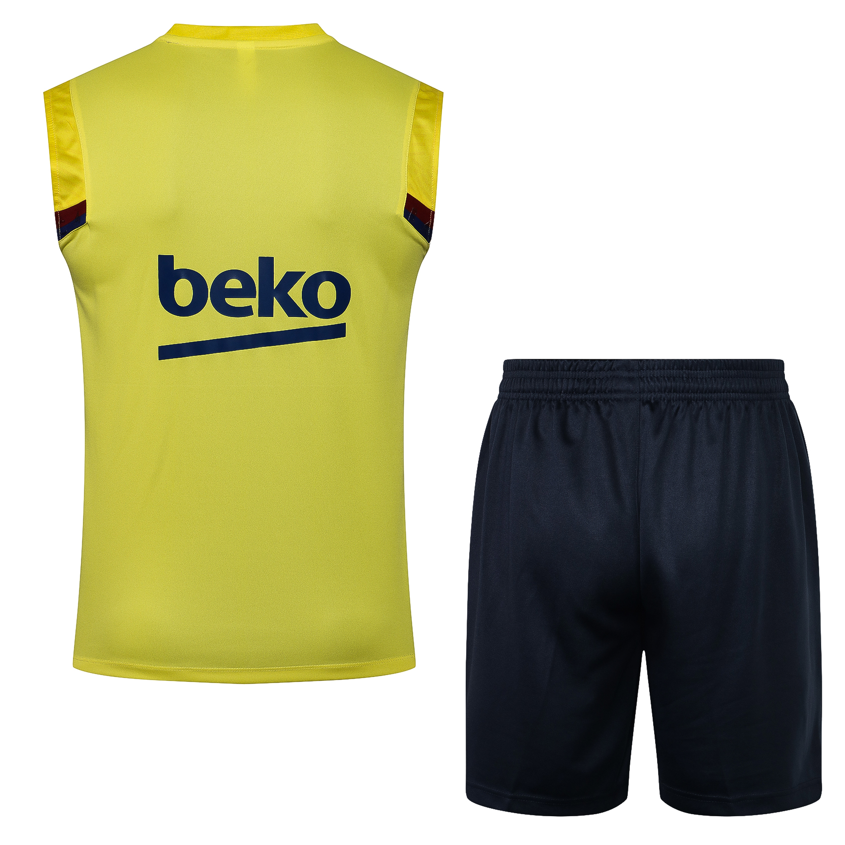 21/22 Barcelona Jujube Yellow Vest Training Set--Vest and Short Pant Training Tracksuit - leoleo123123