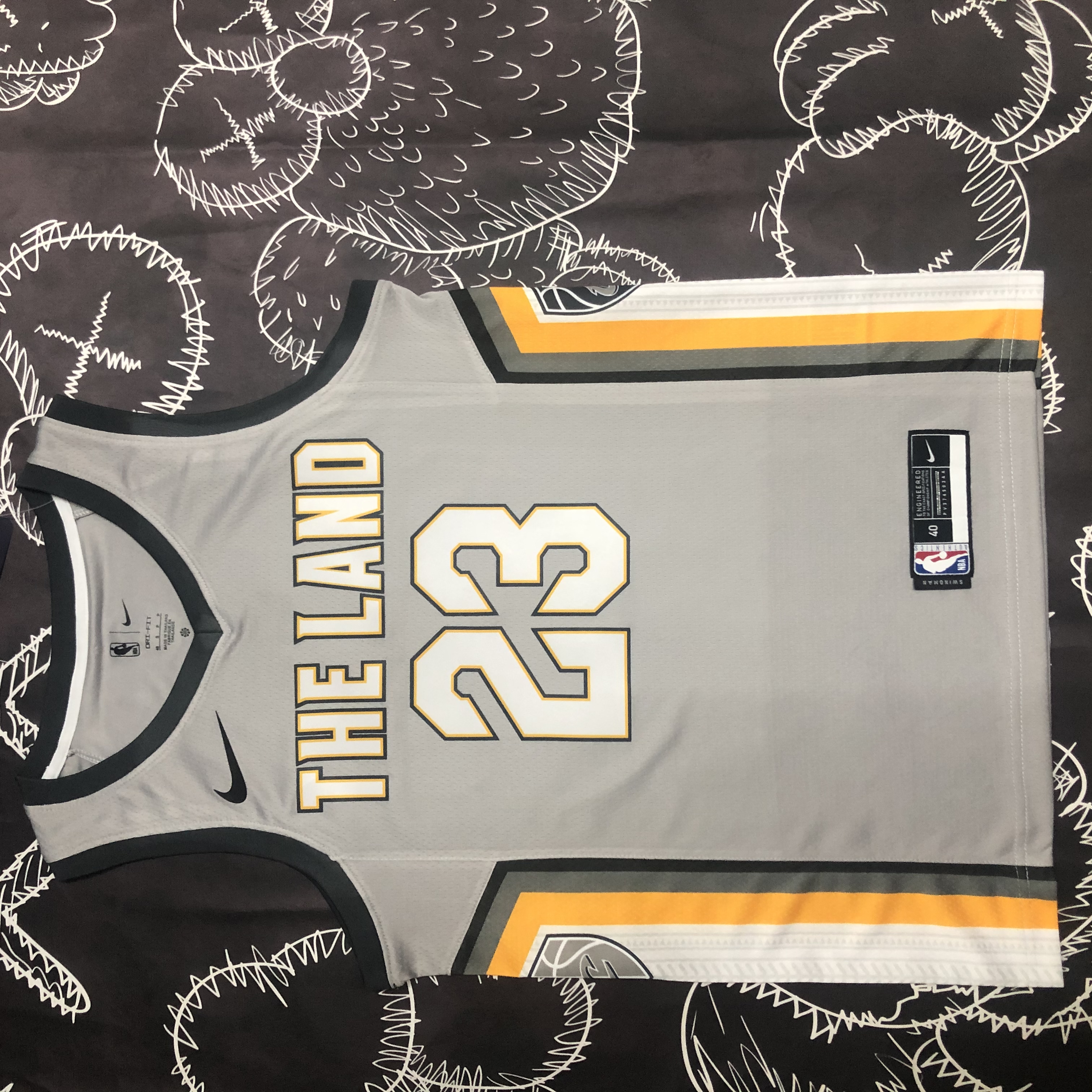 NBA Season 2018 Men Cleveland Cavaliers Grey #23 JAMES Jersey High Quality Name and Number Print - leoleo123123