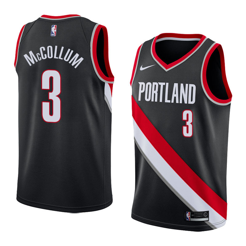 NBA Portland Trail Blazers Black #3 McCOLLUM Jersey High Quality Name and Number Print - leoleo123123