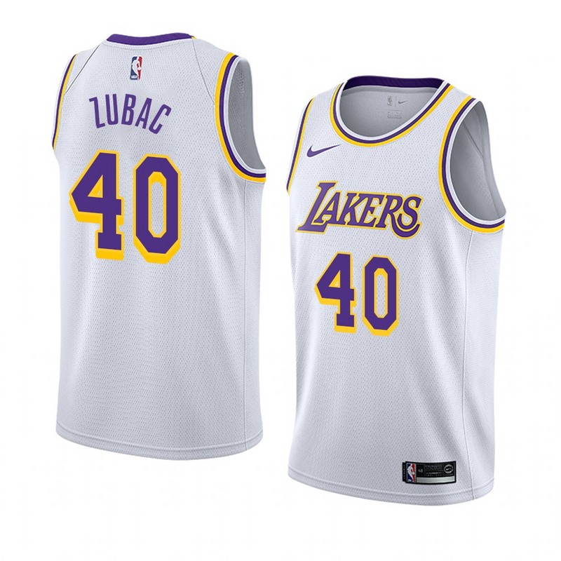 NBA Men Los Angeles Lakers #40 ZUBAC Retro White Round Neck Jersey High Quality Name and Number Print - leoleo123123