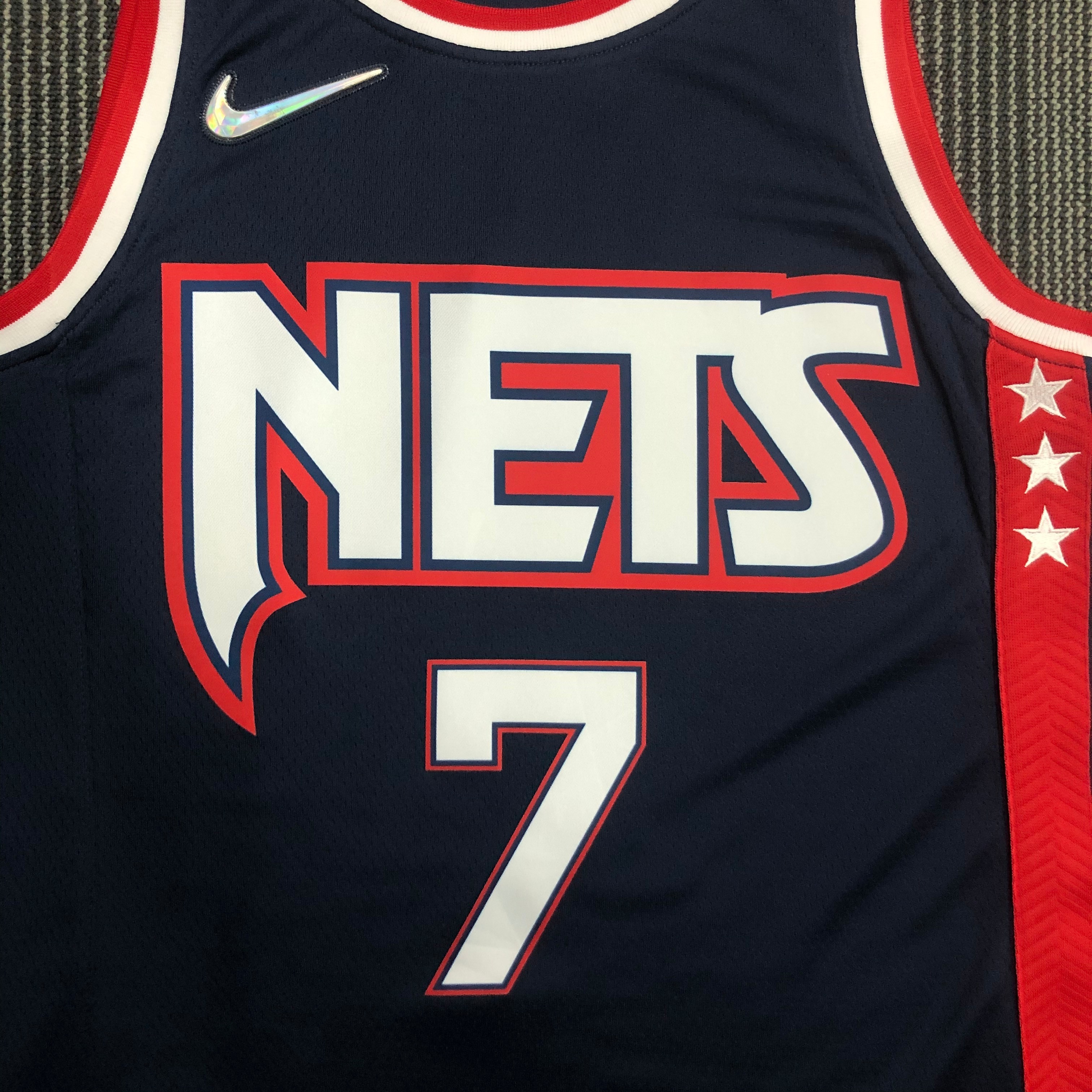 NBA Season 2022 75th Anniversary Brooklyn Nets Black #7 DURANT Jersey High Quality Name and Number Print - leoleo123123