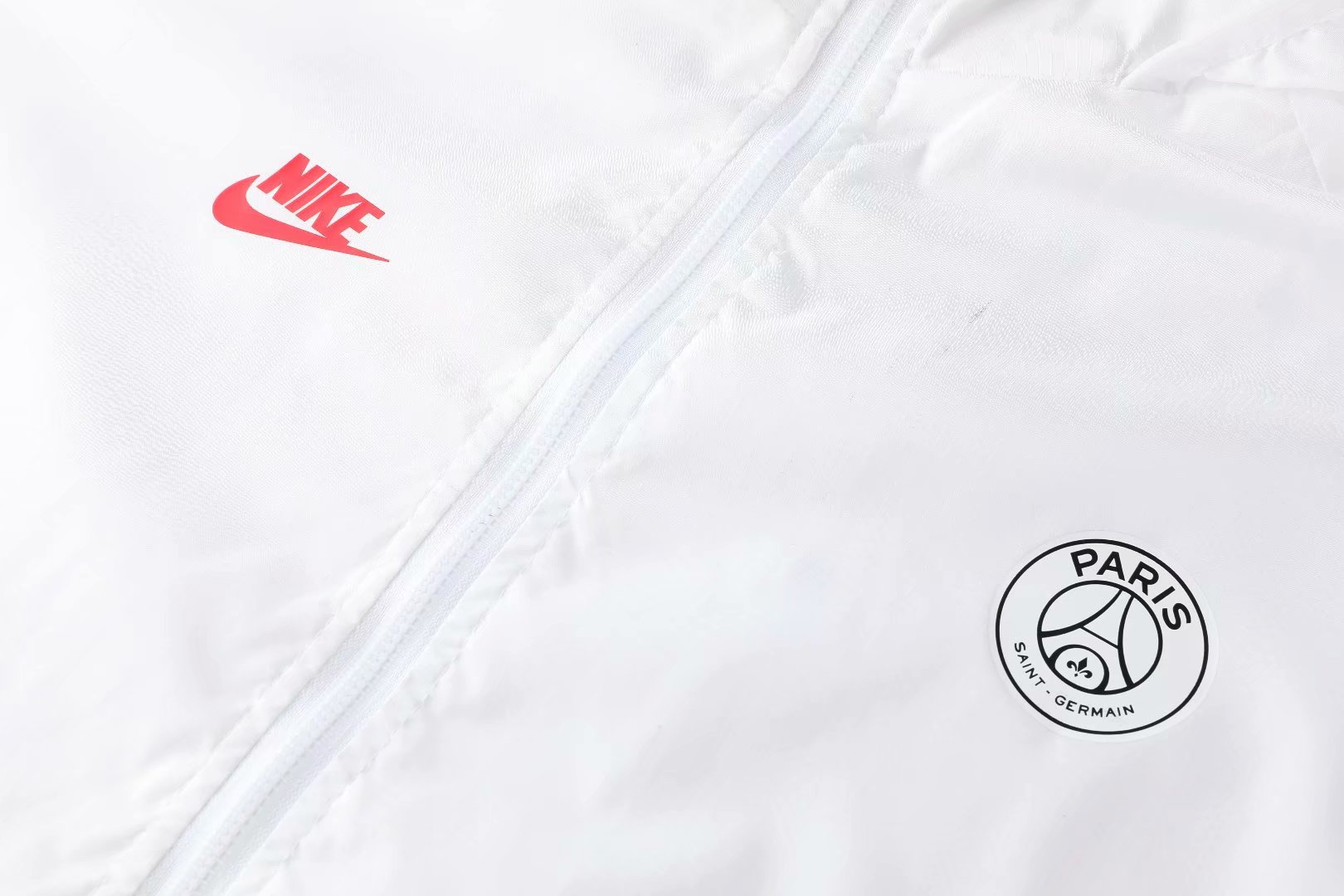 20-21 PSG White with Nike Logo Windbreaker Jacket Thai Quality - leoleo123123